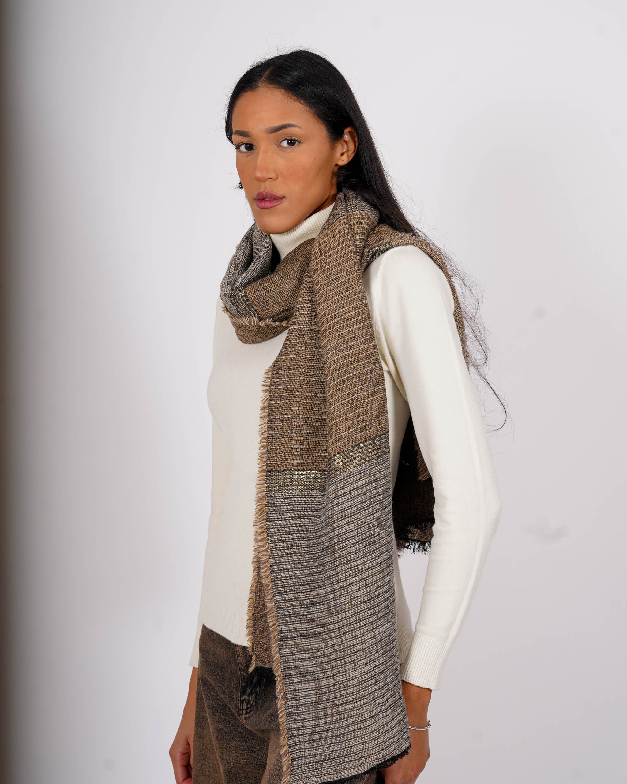 Sciarpa in maglia trama lurex - 7545