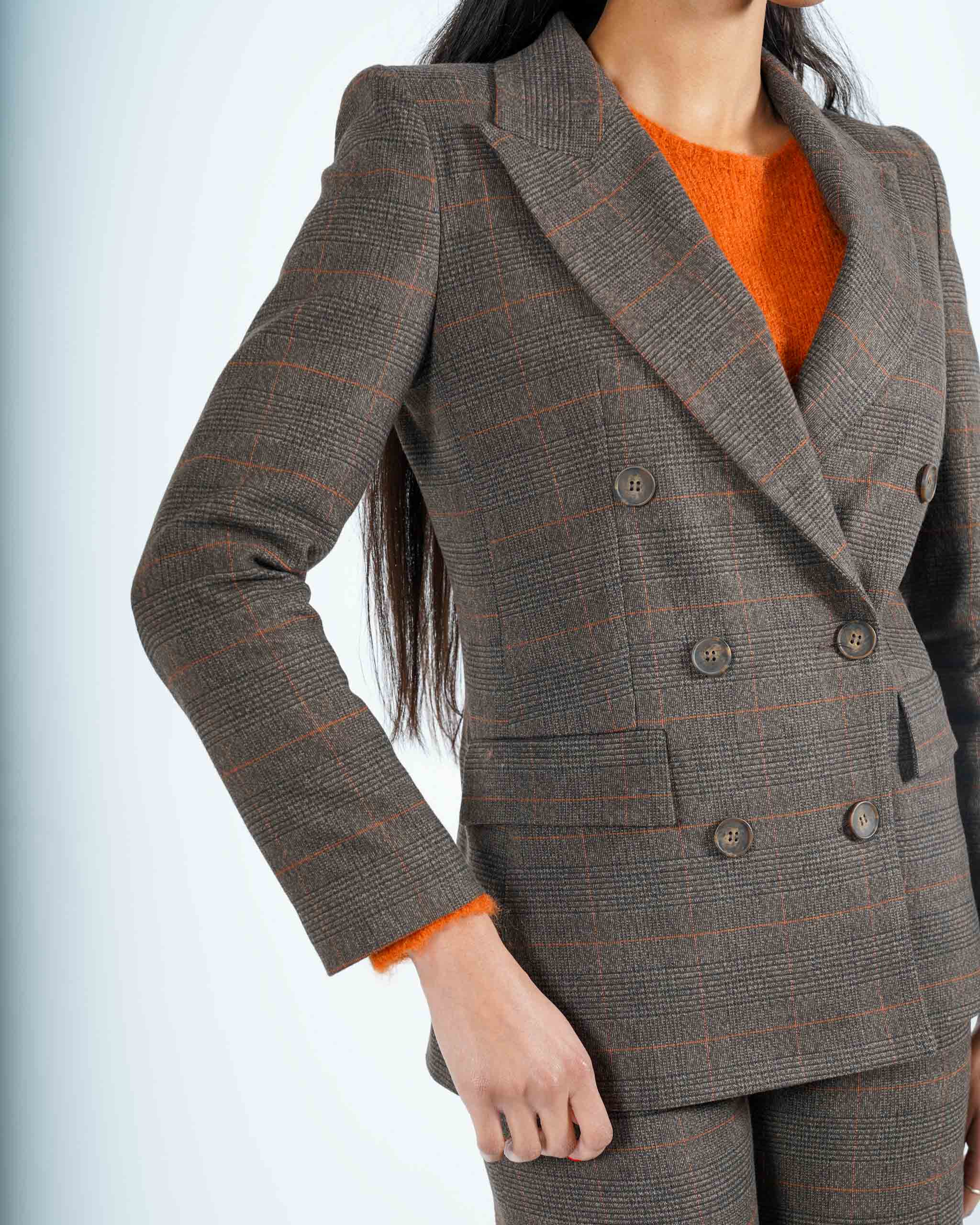 Giacca doppio petto con sei bottoni in frescolana - Tiffany