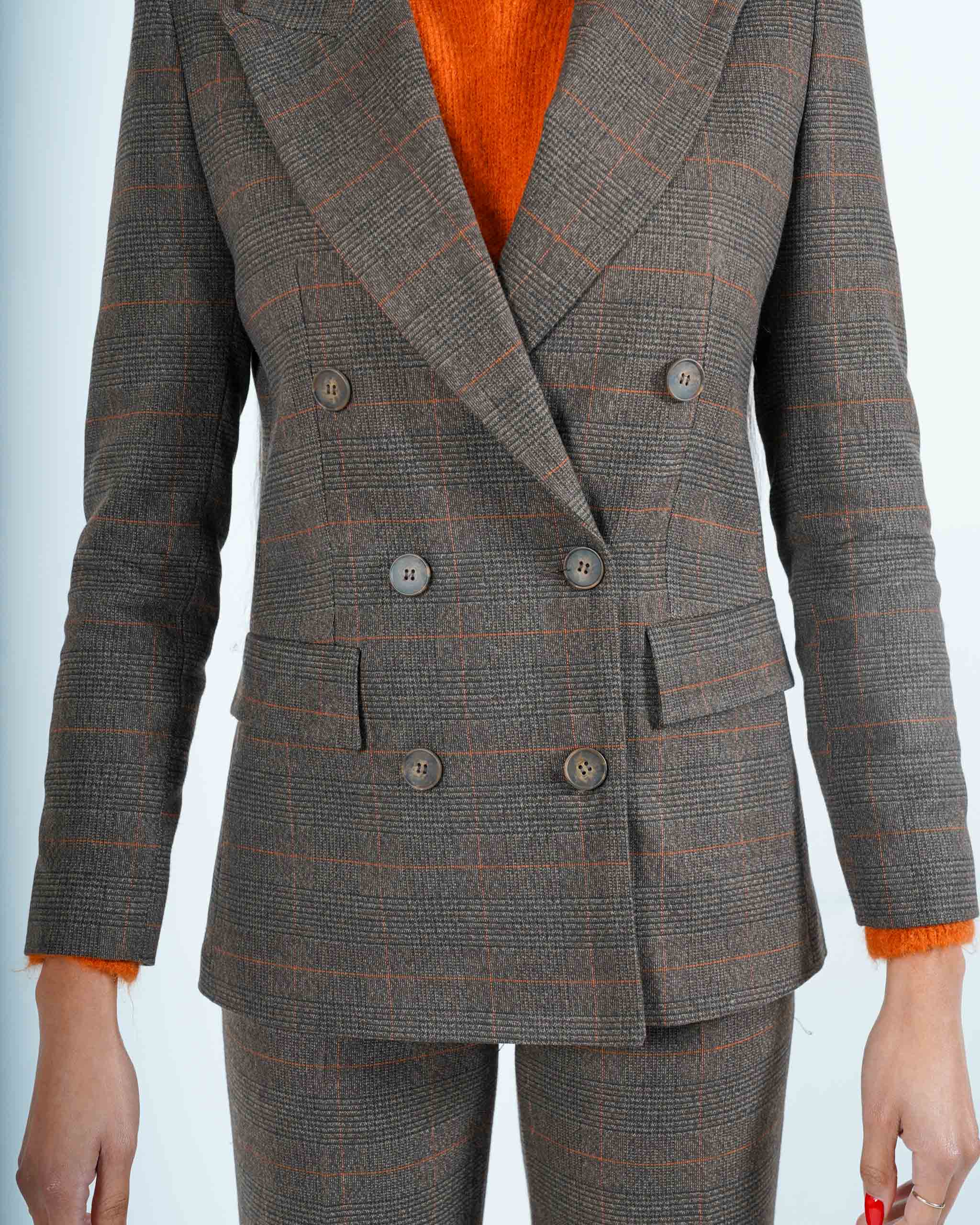 Giacca doppio petto con sei bottoni in frescolana - Tiffany