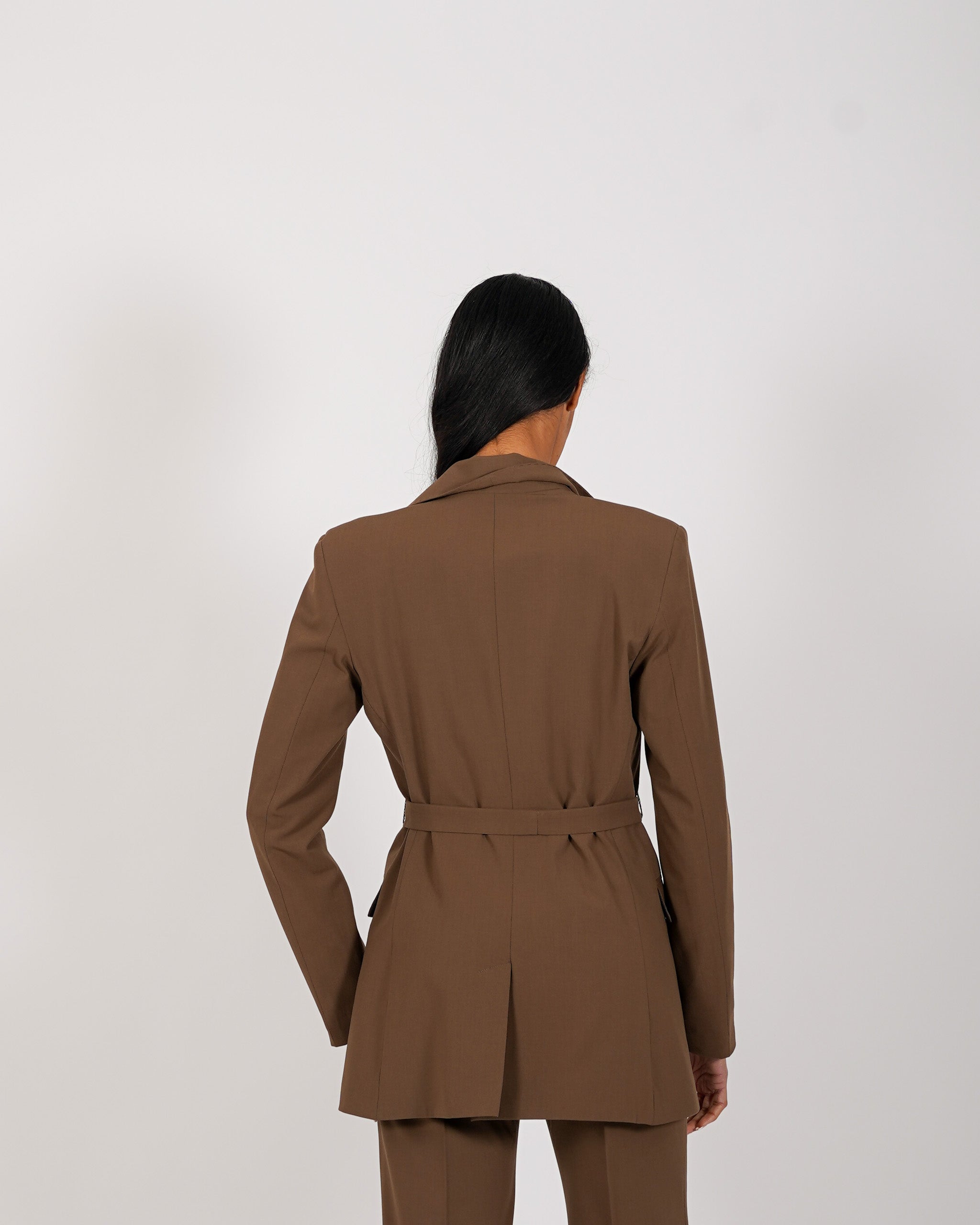 Giacca monopetto con cintura in vita - Serena