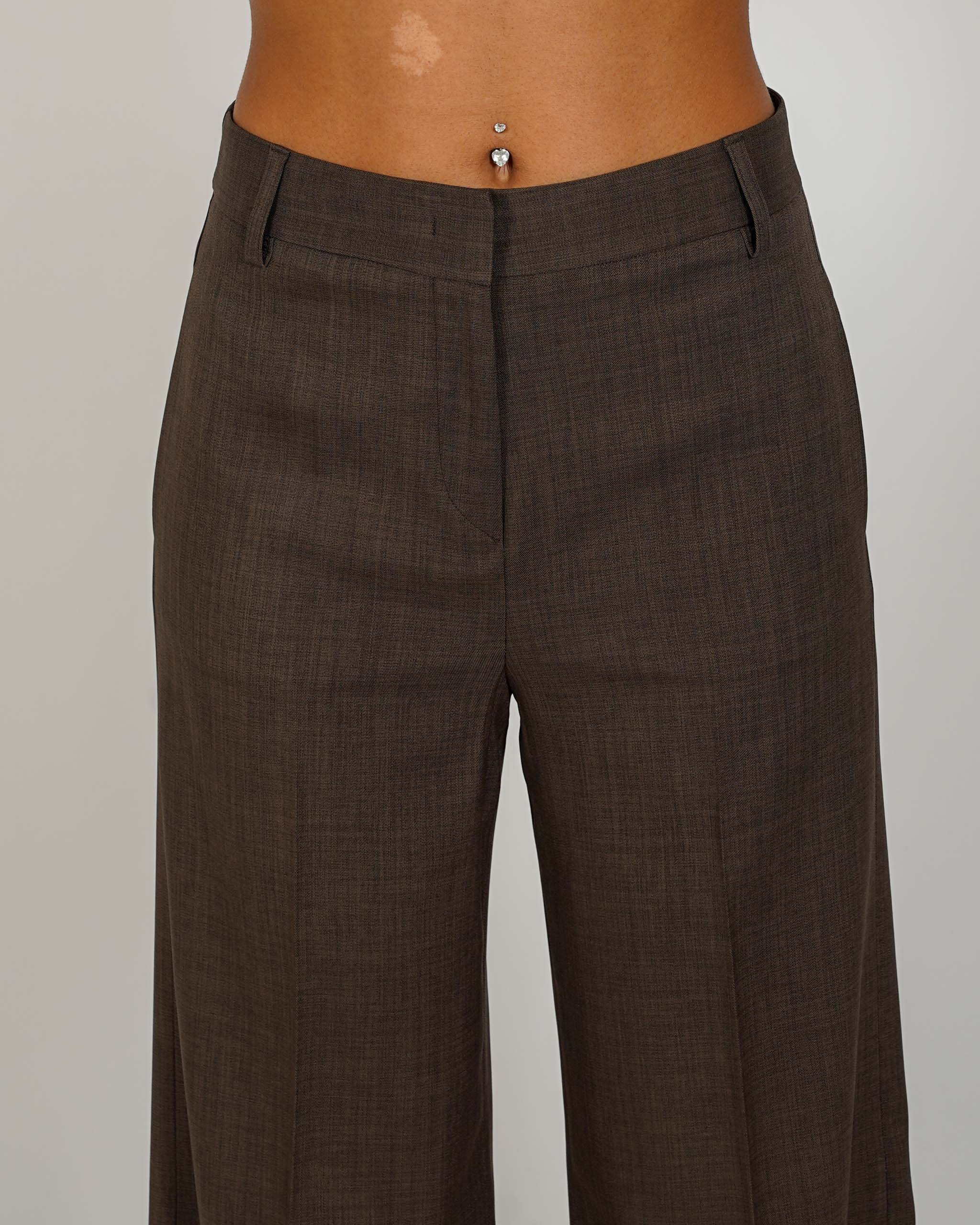 Pantaloni palazzo a vita alta in ecofibra – Giovanna