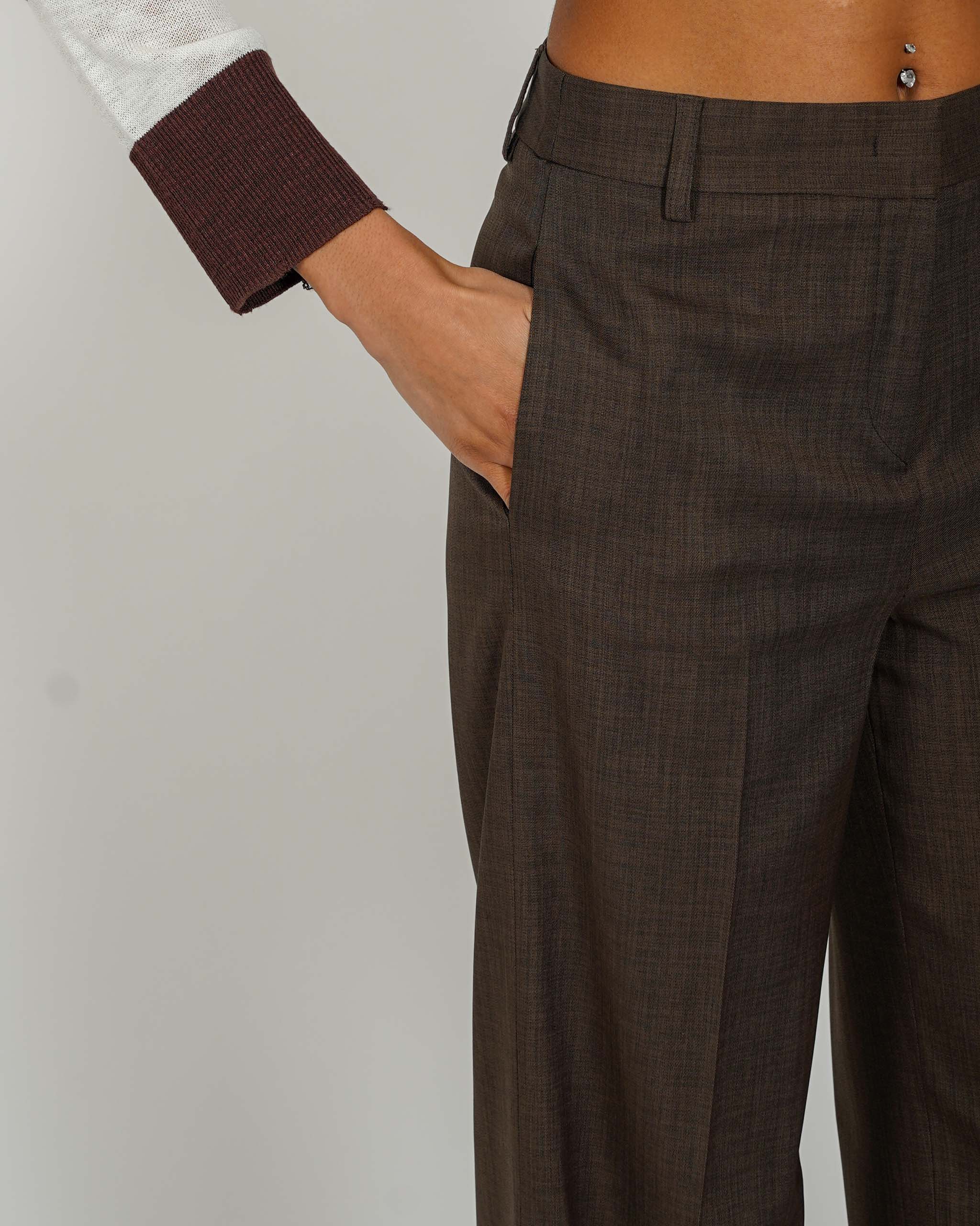 Pantaloni palazzo a vita alta in ecofibra – Giovanna