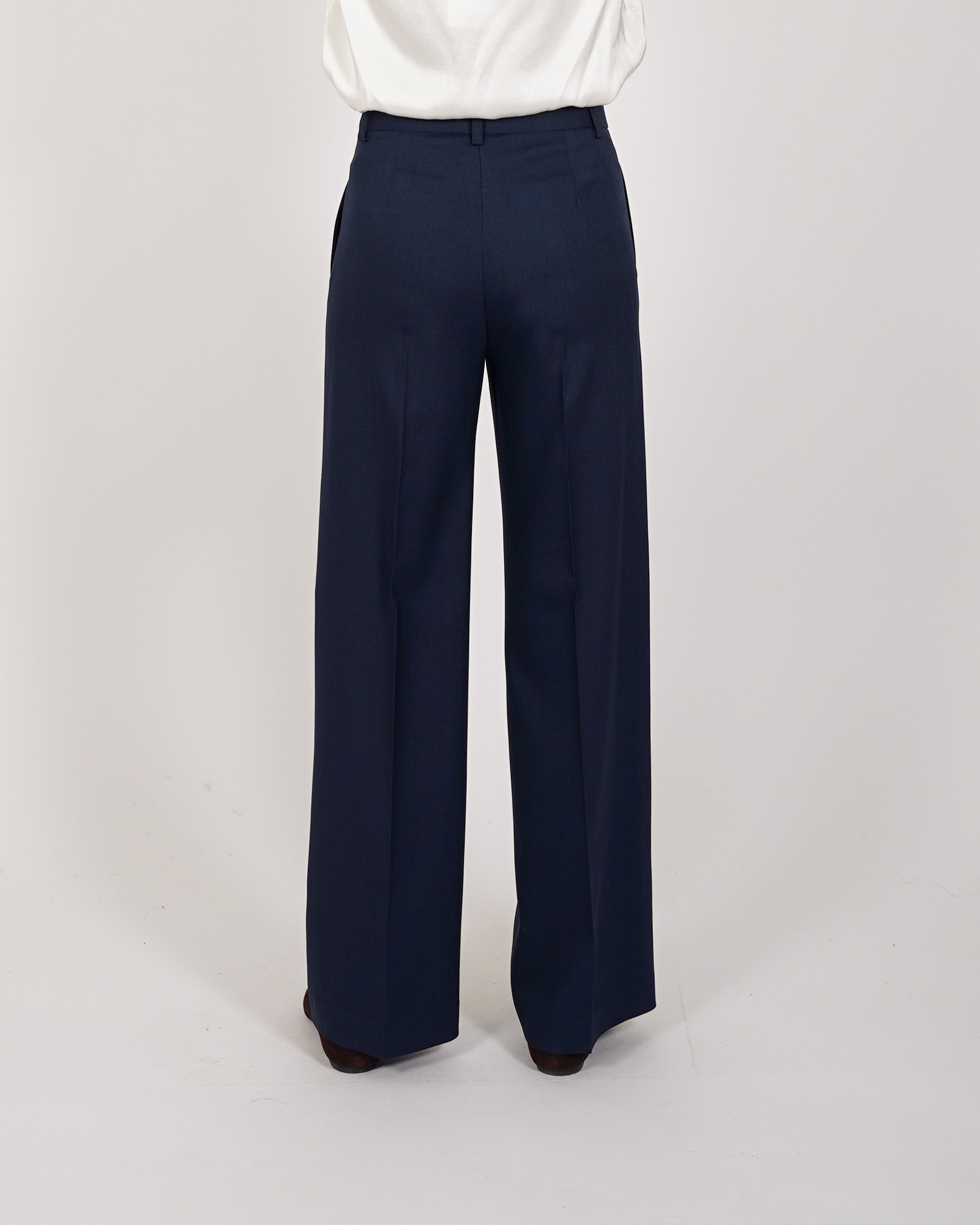 Pantaloni palazzo a vita alta in ecofibra – Giovanna