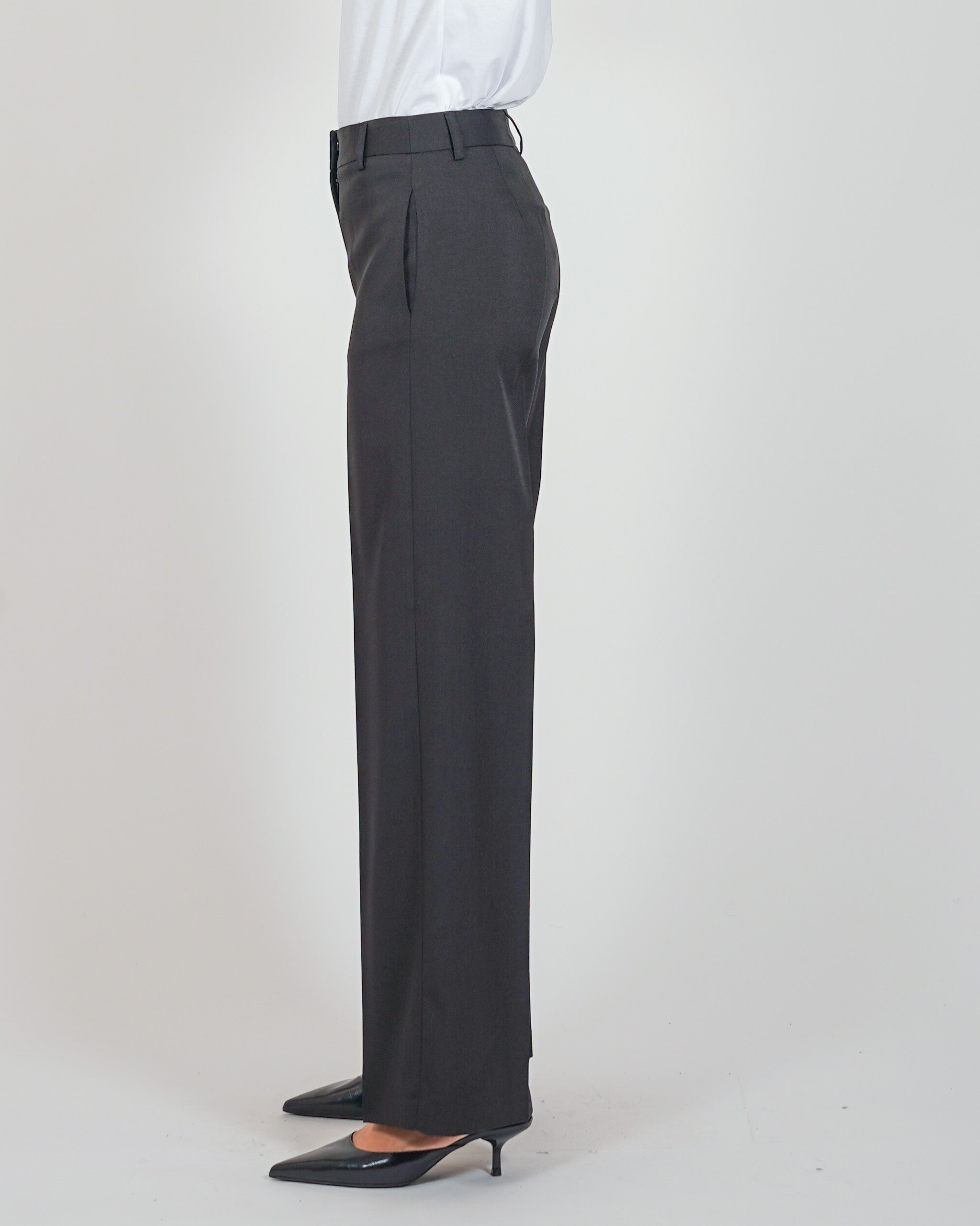 Pantaloni palazzo a vita alta in ecofibra – Giovanna