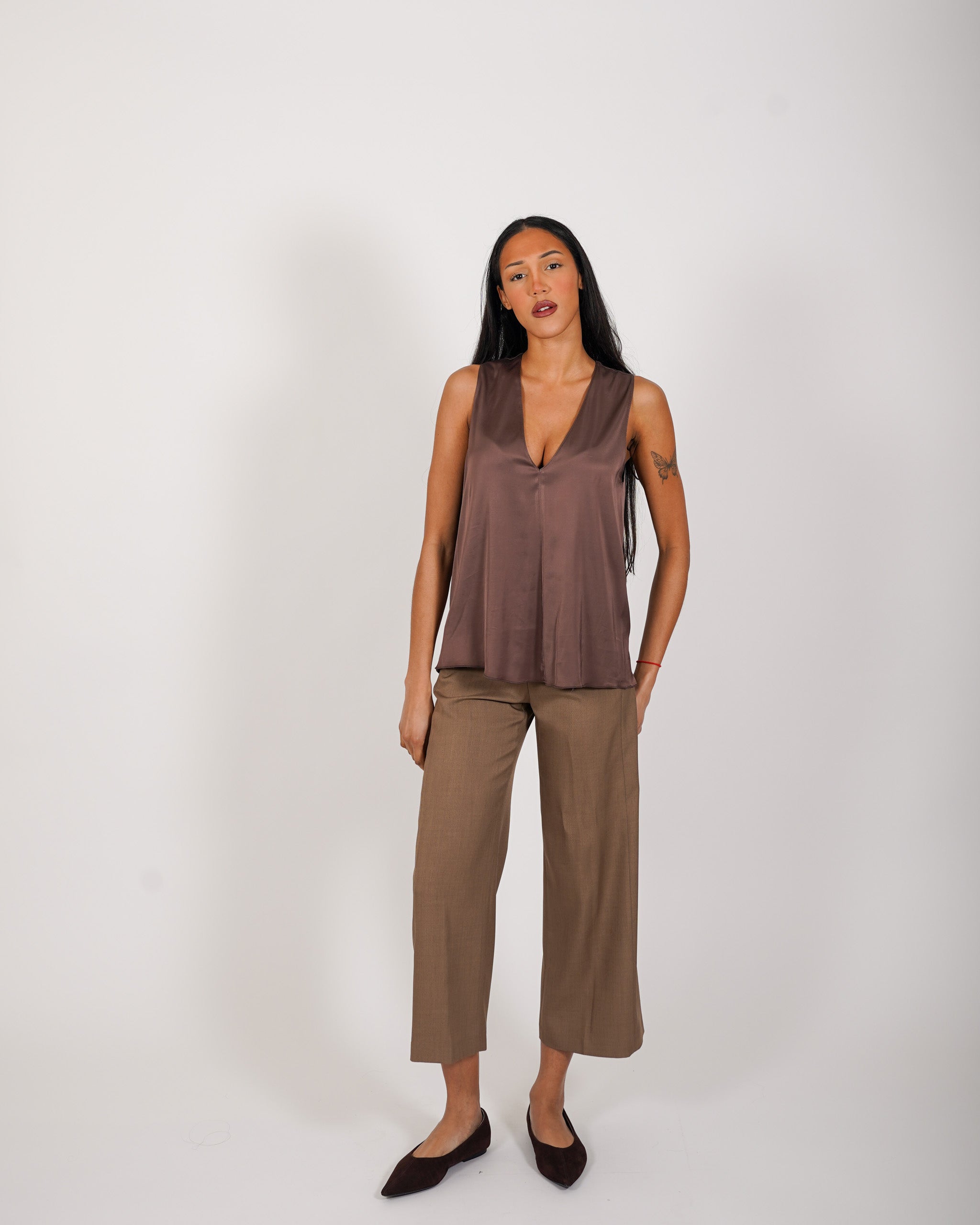 Pantaloni cropped in eco fibra - Manzano