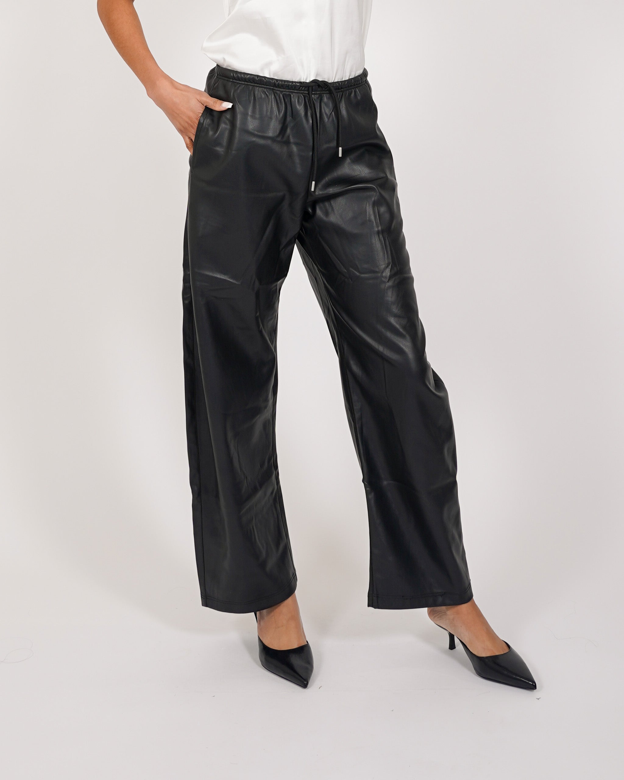 Pantaloni jogger balloon eco pelle - Lillian