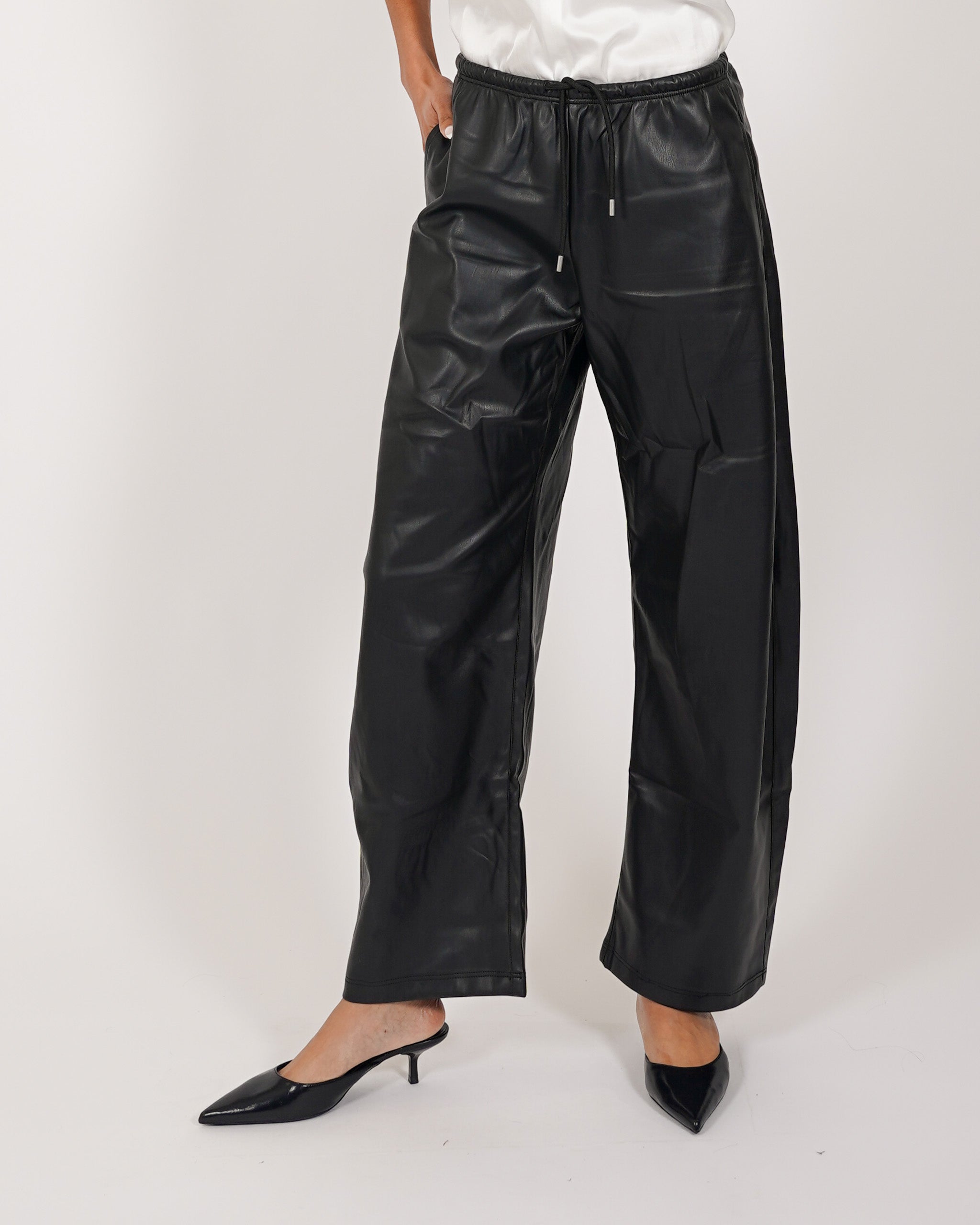 Pantaloni jogger balloon eco pelle - Lillian