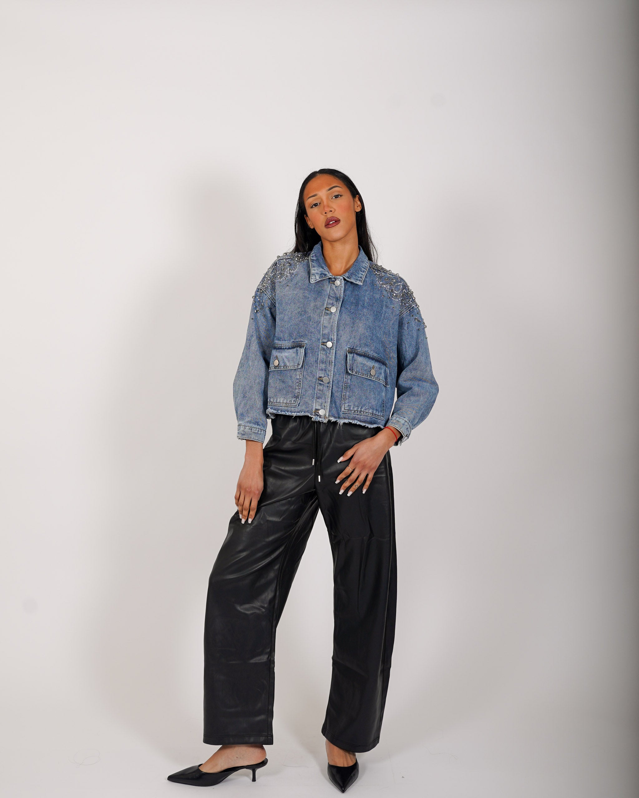 Giacca jeans con inserti in tela denim - Joyce