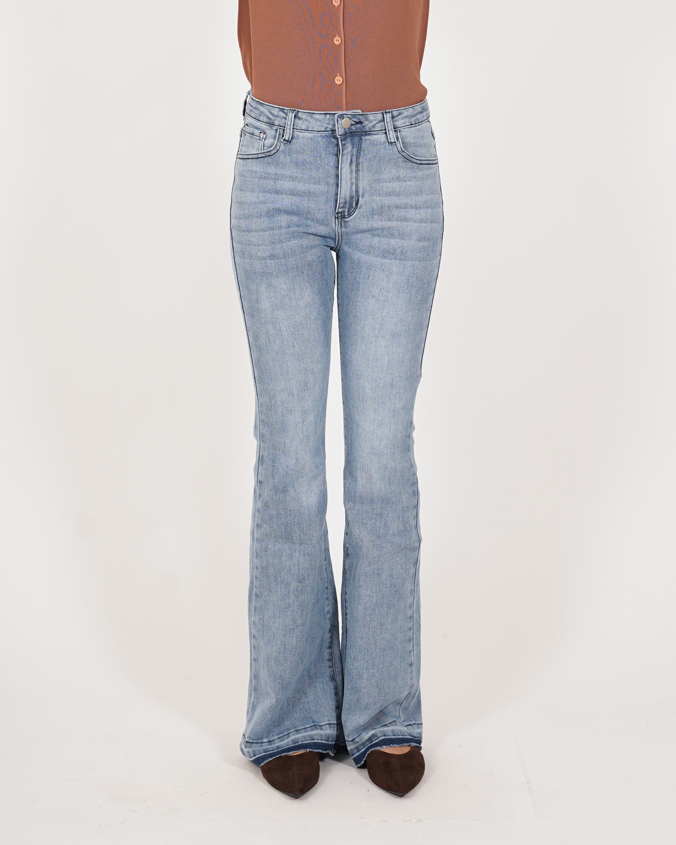 Jeans stretch gamba larga con vita regolare  - Beverly
