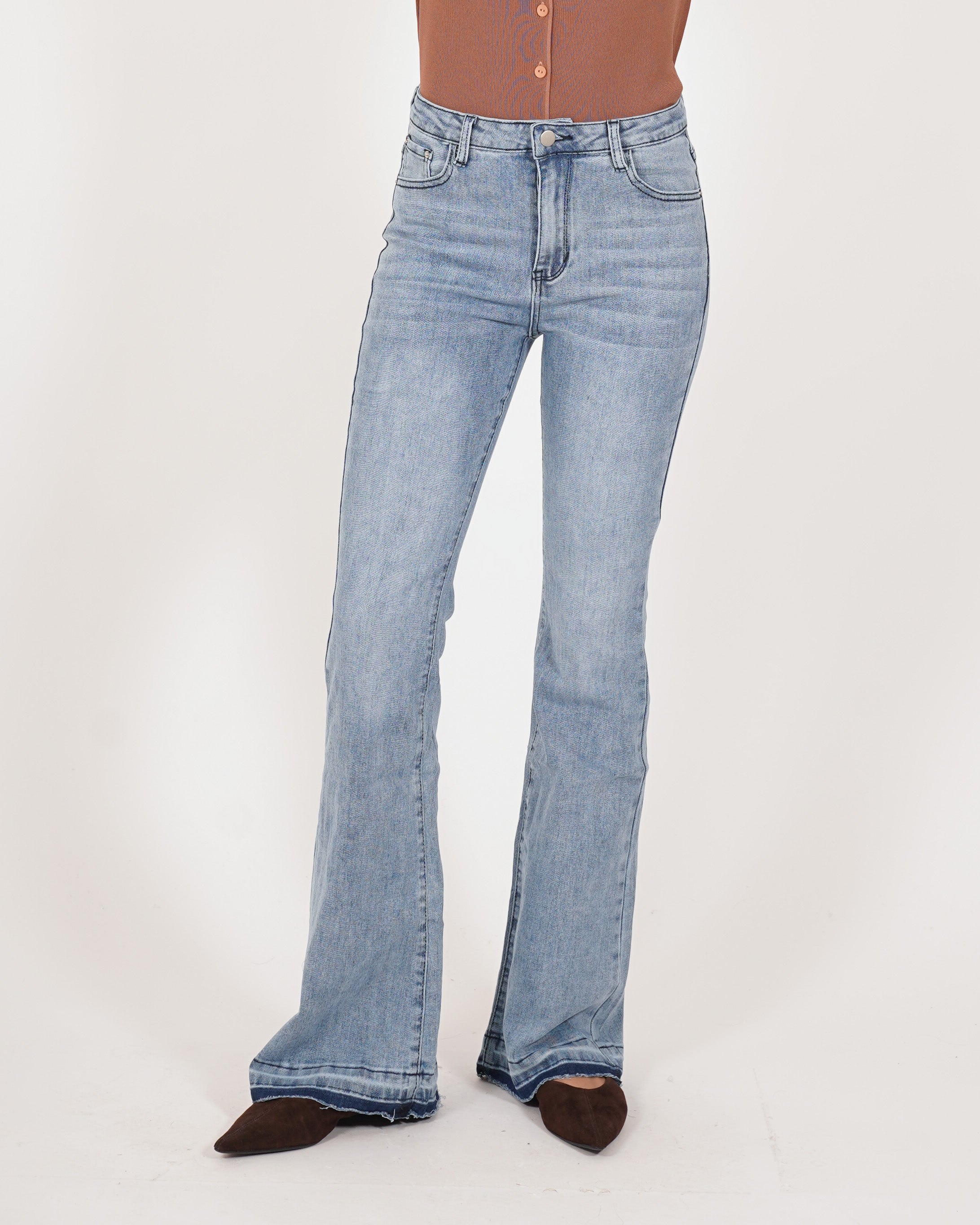 Jeans stretch gamba larga con vita regolare  - Beverly