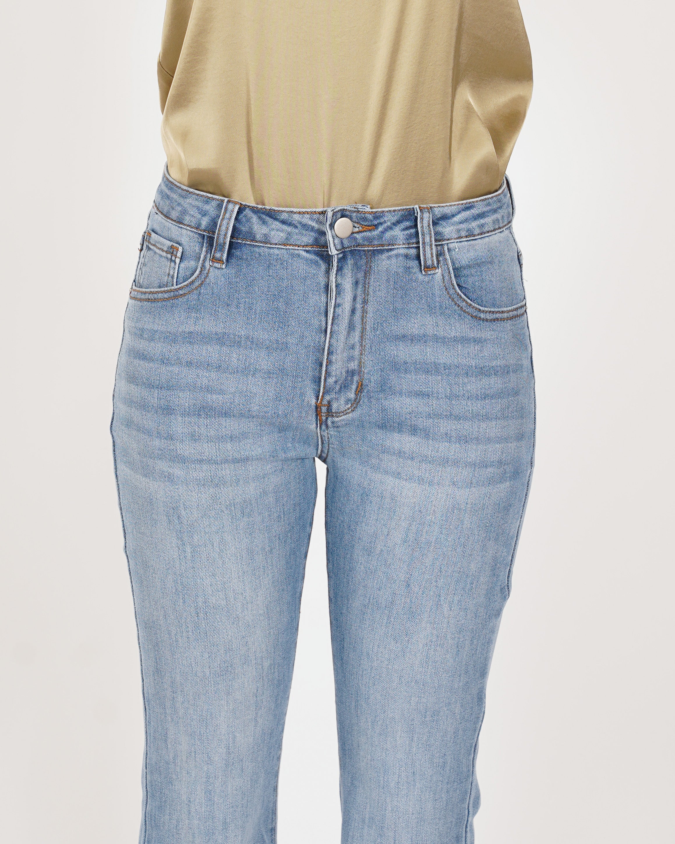 Jeans stretch gamba larga con vita regolare  - Wilma