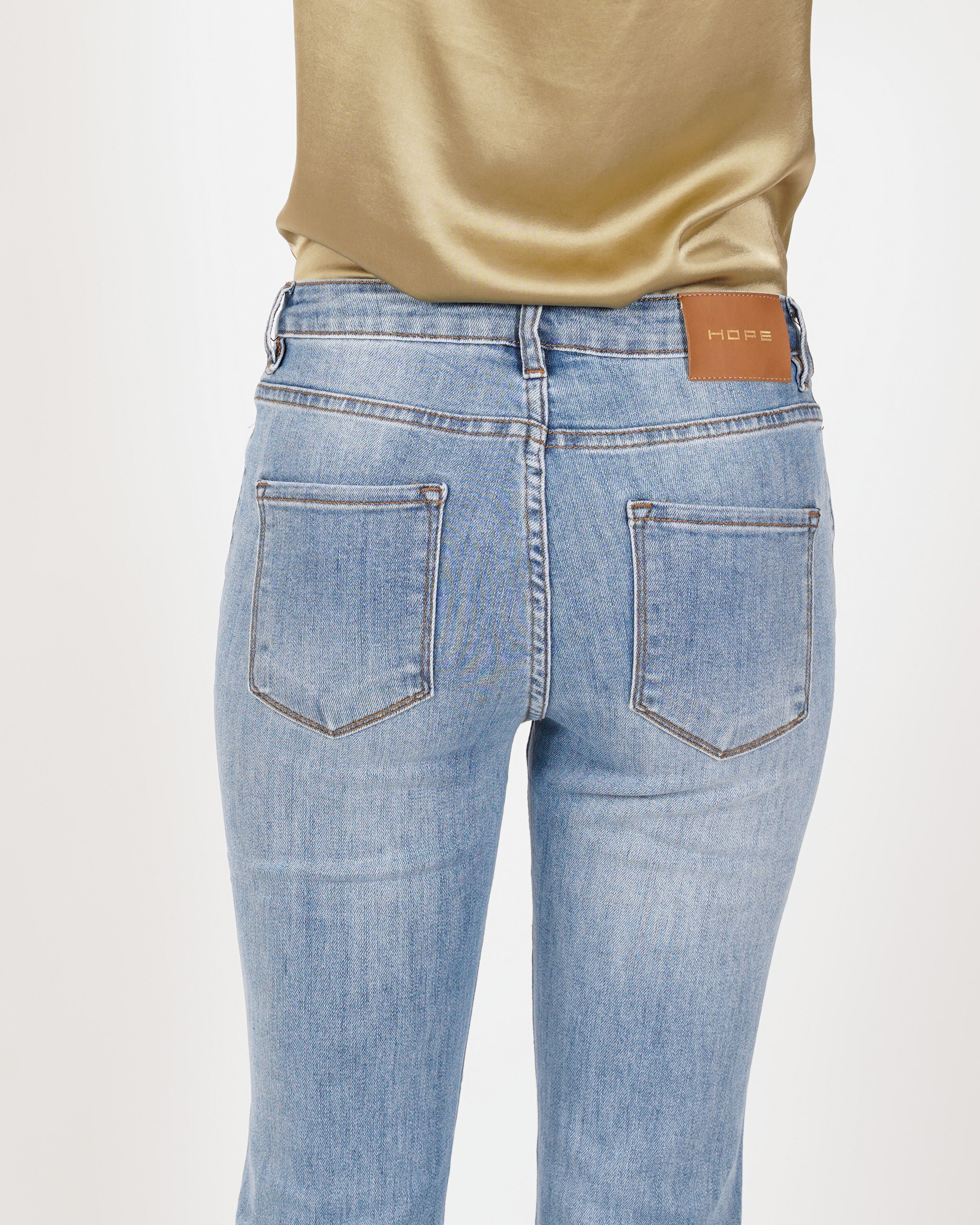 Jeans stretch gamba larga con vita regolare  - Wilma