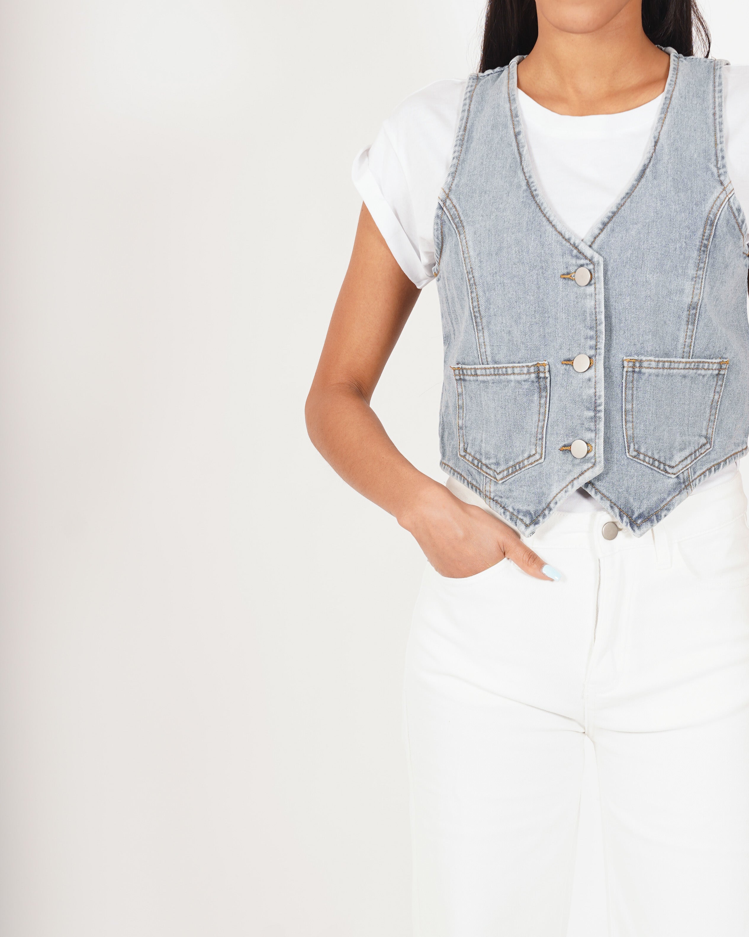 Pantaloni taglio jeans in cotone - Cassie