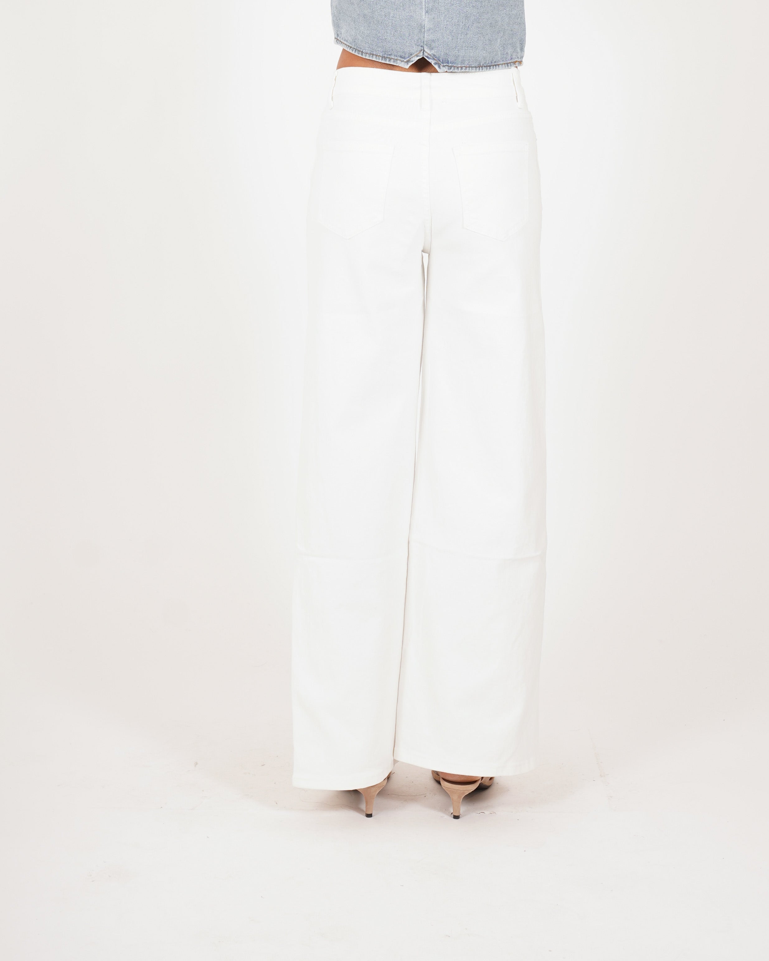 Pantaloni regular fit con ricamo in pizzo macramè - Anisa