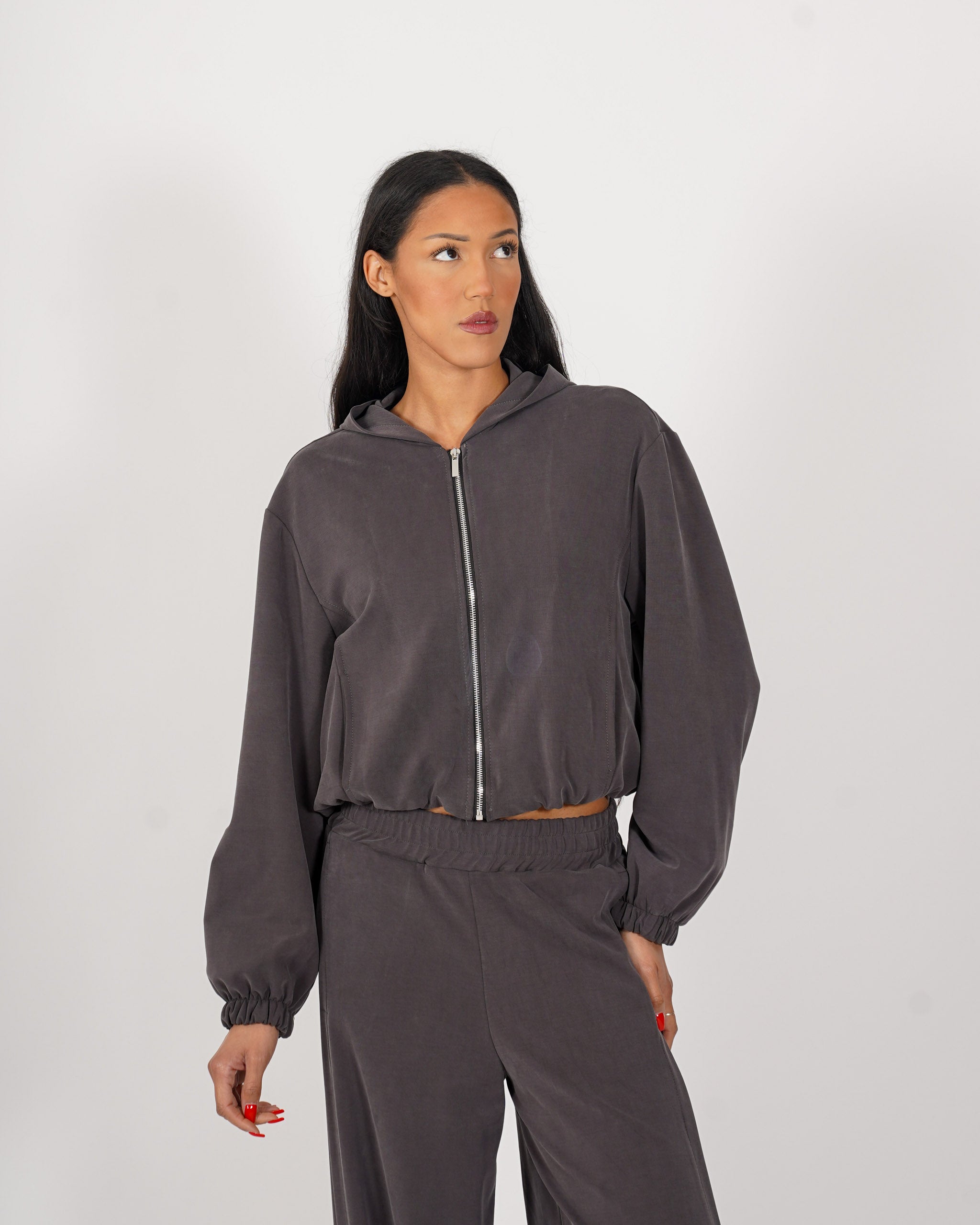 Felpa con cappuccio e zip - Ortica