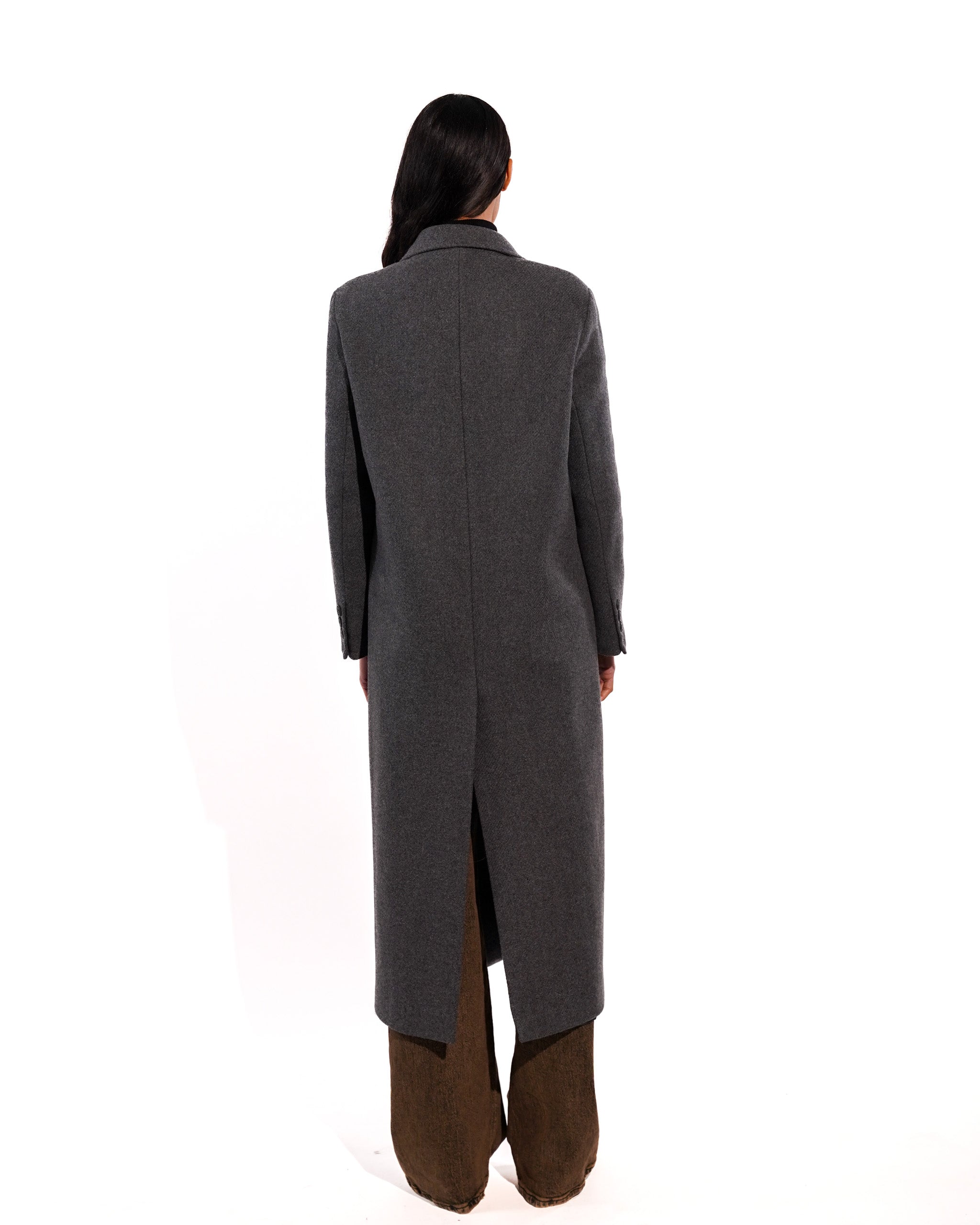 Cappotto lungo monopetto in mano lana - Airone