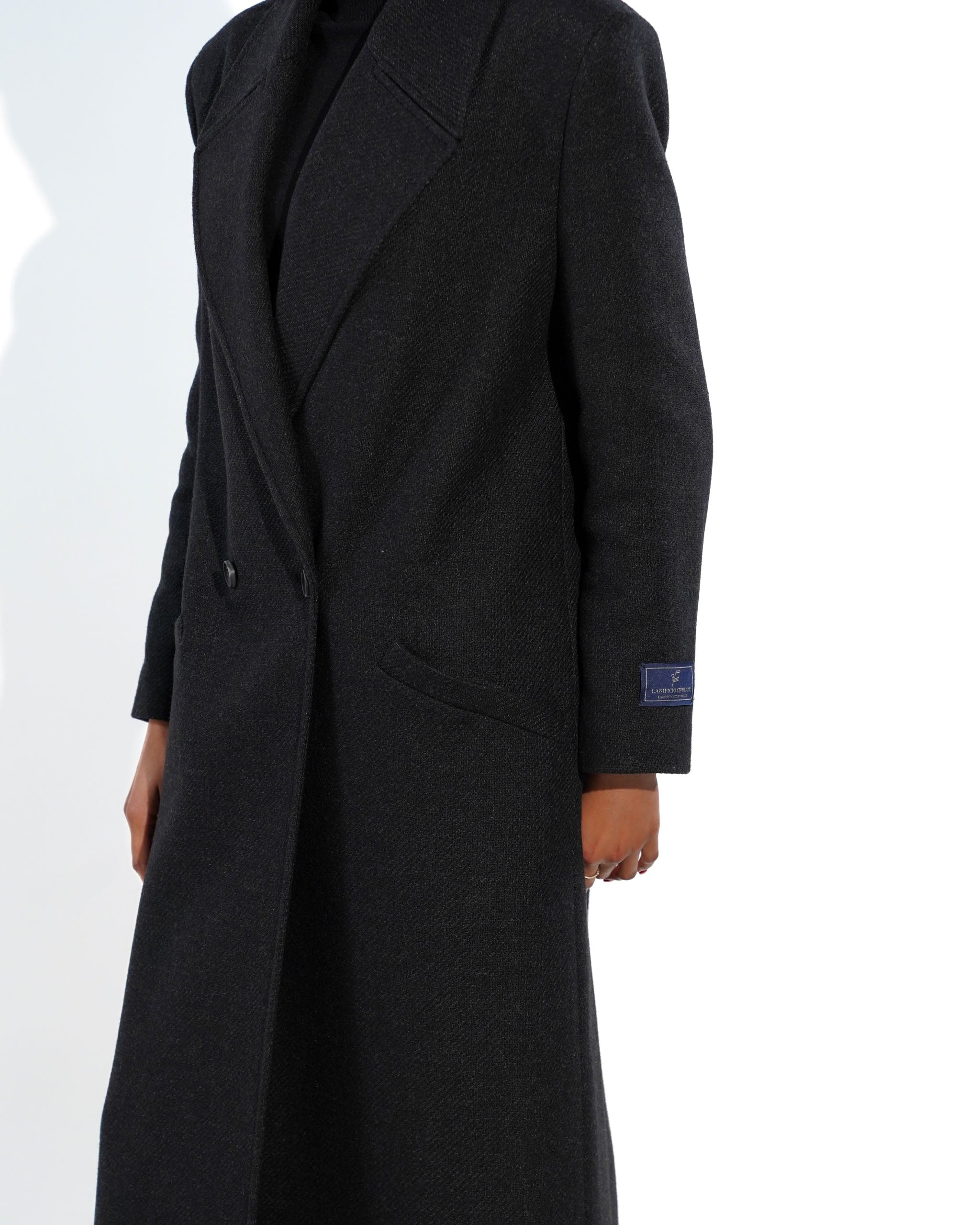 Cappotto lungo doppio petto over in misto lana - Gabriel