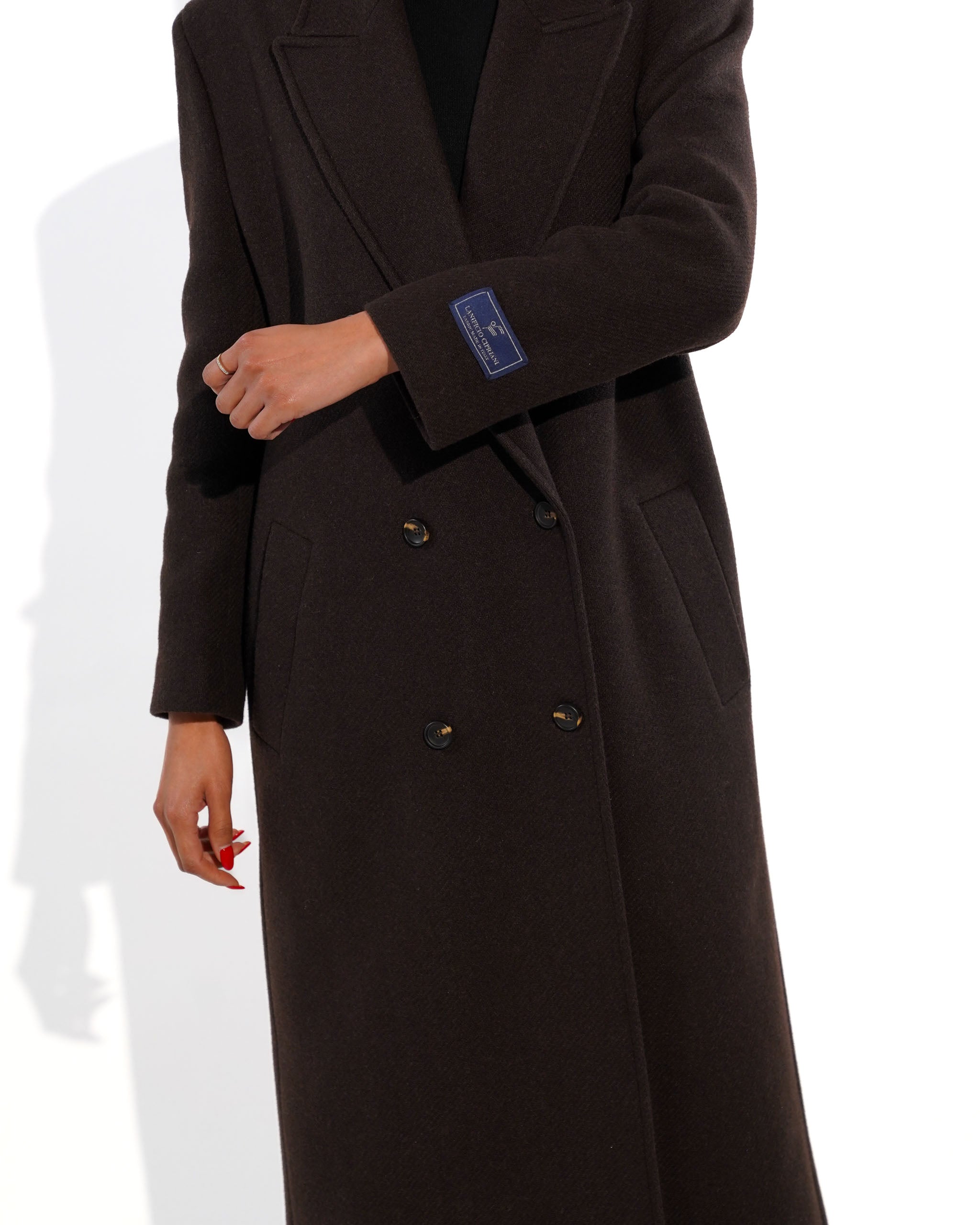 Cappotto lungo doppio petto in misto lana - Antonia