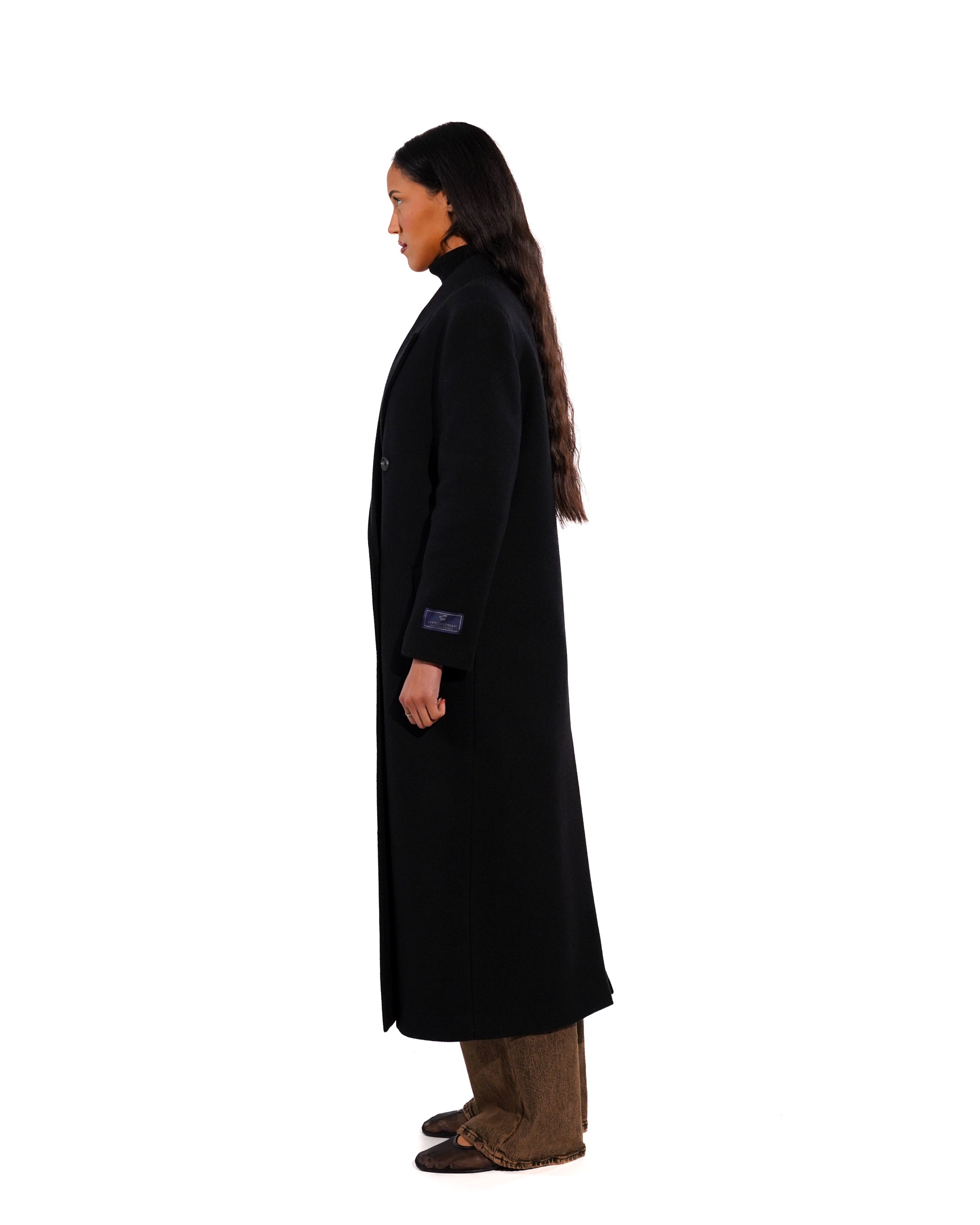 Cappotto lungo doppio petto in misto lana - Antonia