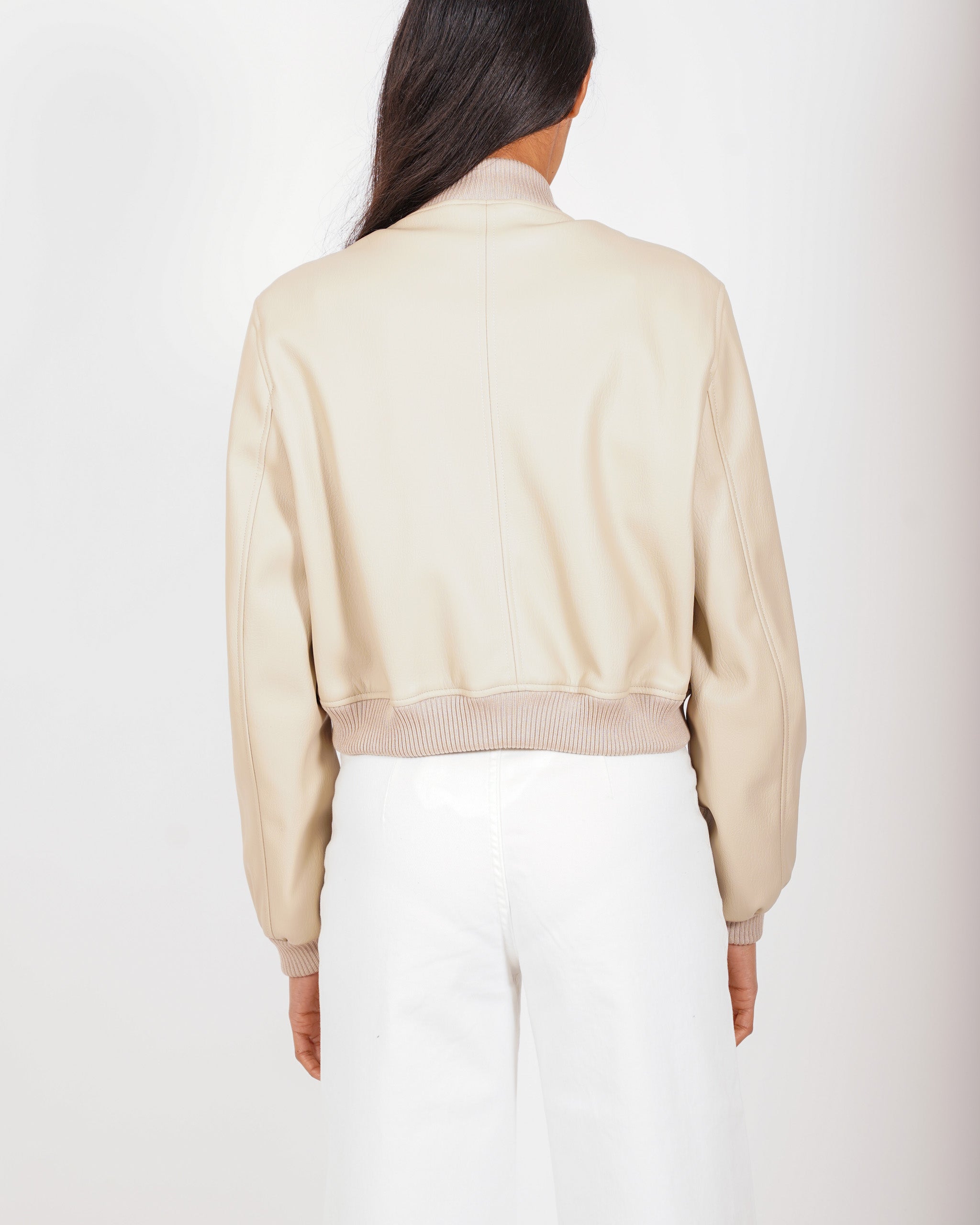 Bomber slim fit in ecopelle - Carly