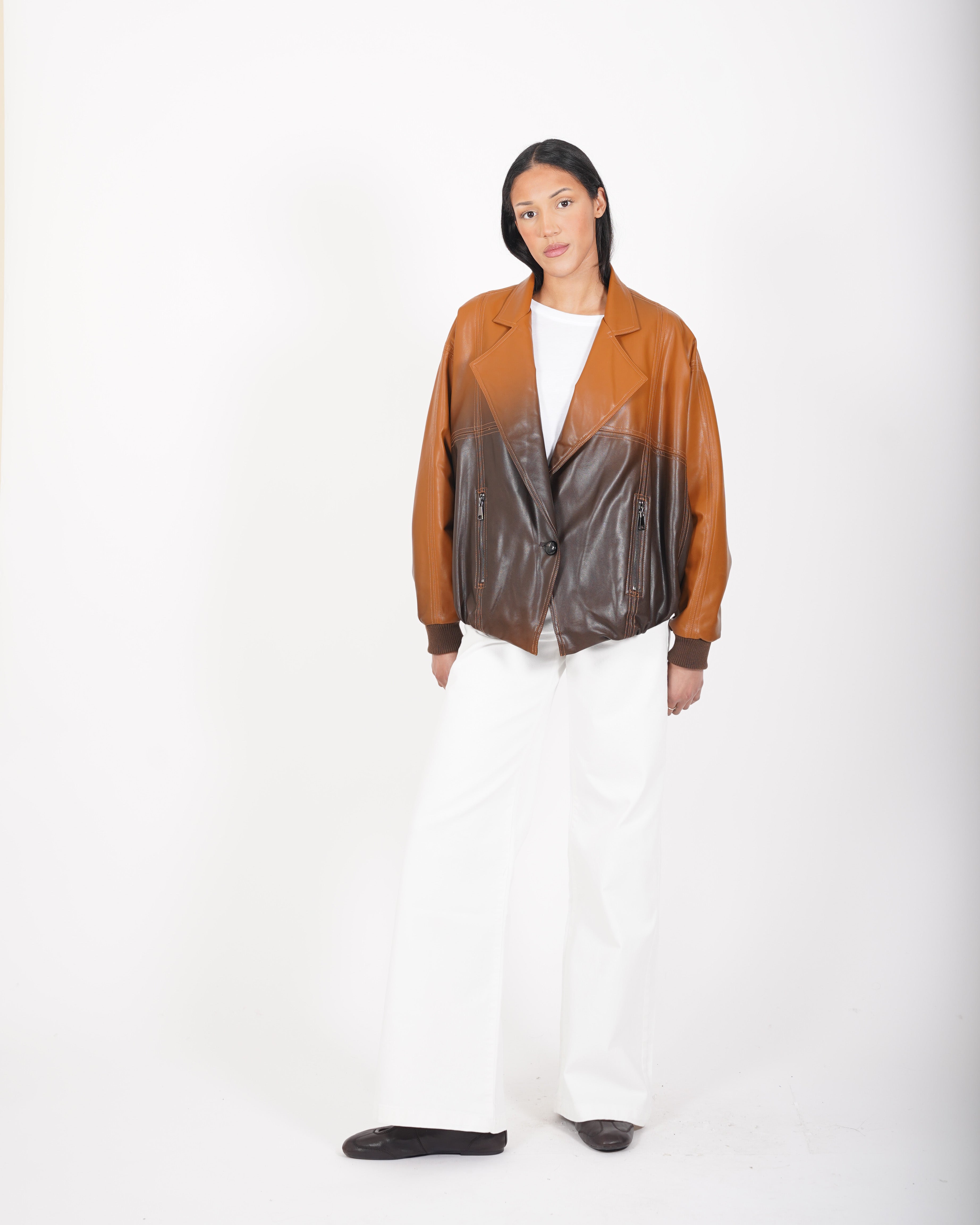 Bomber over bicolor in ecopelle - Aretha