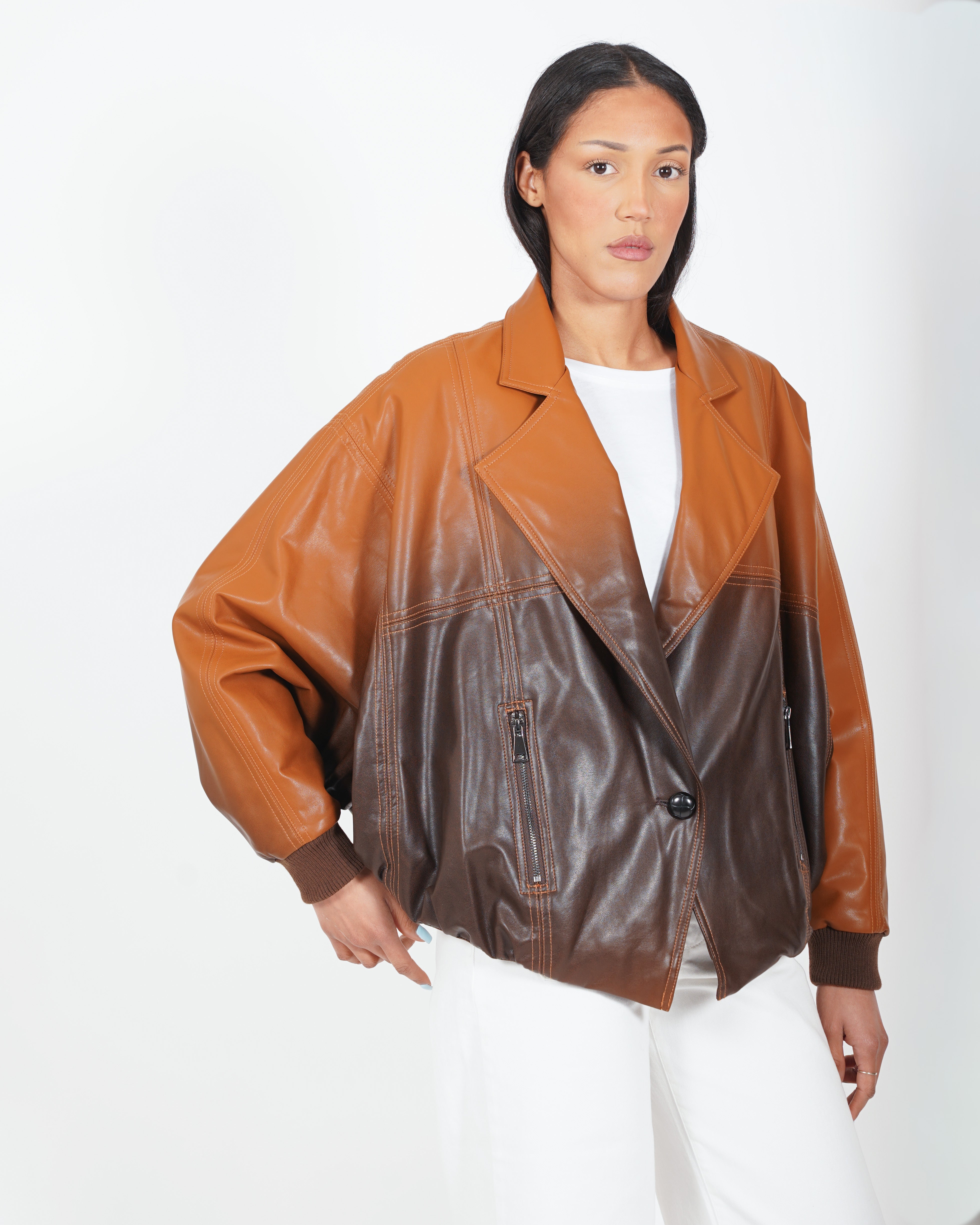 Bomber over bicolor in ecopelle - Aretha