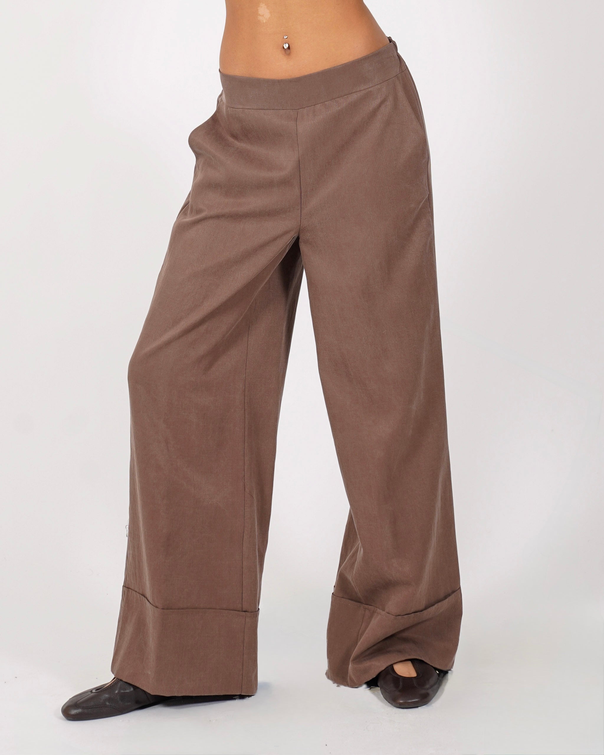 Pantaloni in tessuto fluido gamba larga - Harvej