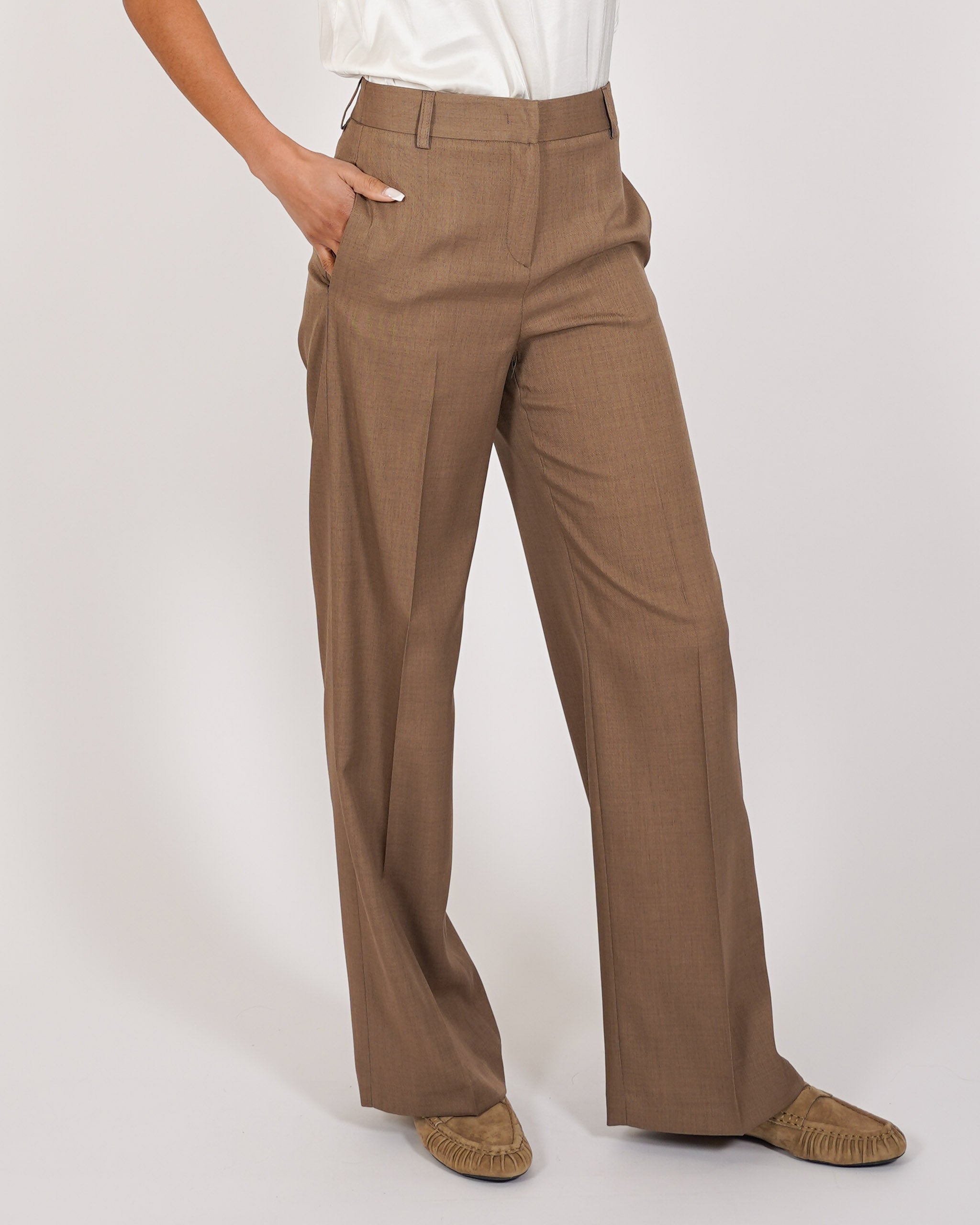 Pantaloni palazzo a vita alta in ecofibra – Giovanna