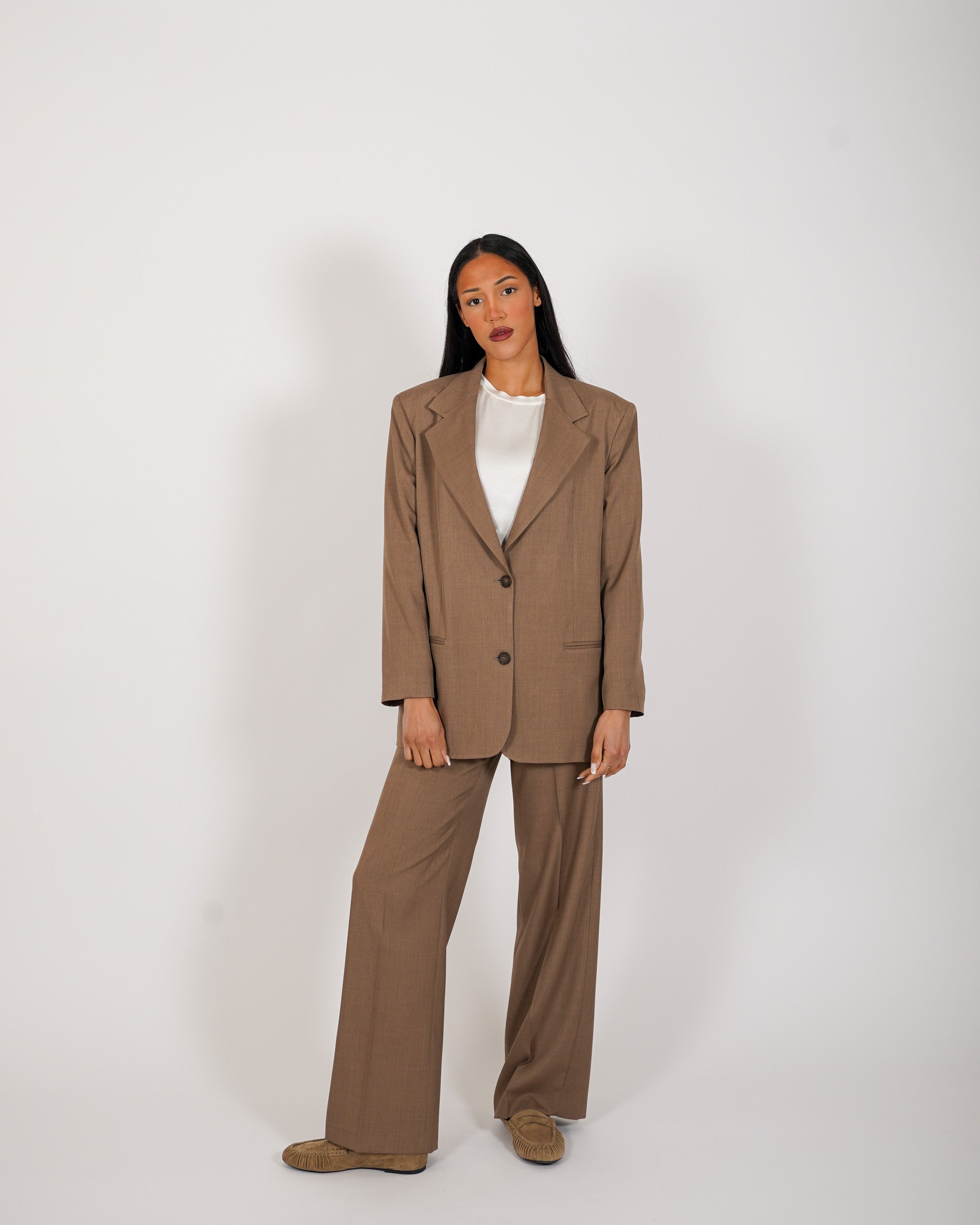 Pantaloni palazzo a vita alta in ecofibra – Giovanna