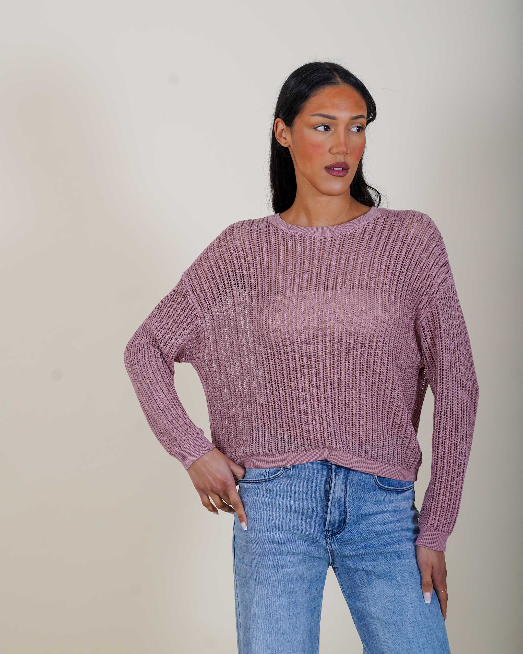 Maglia girocollo traforata - Fuffy