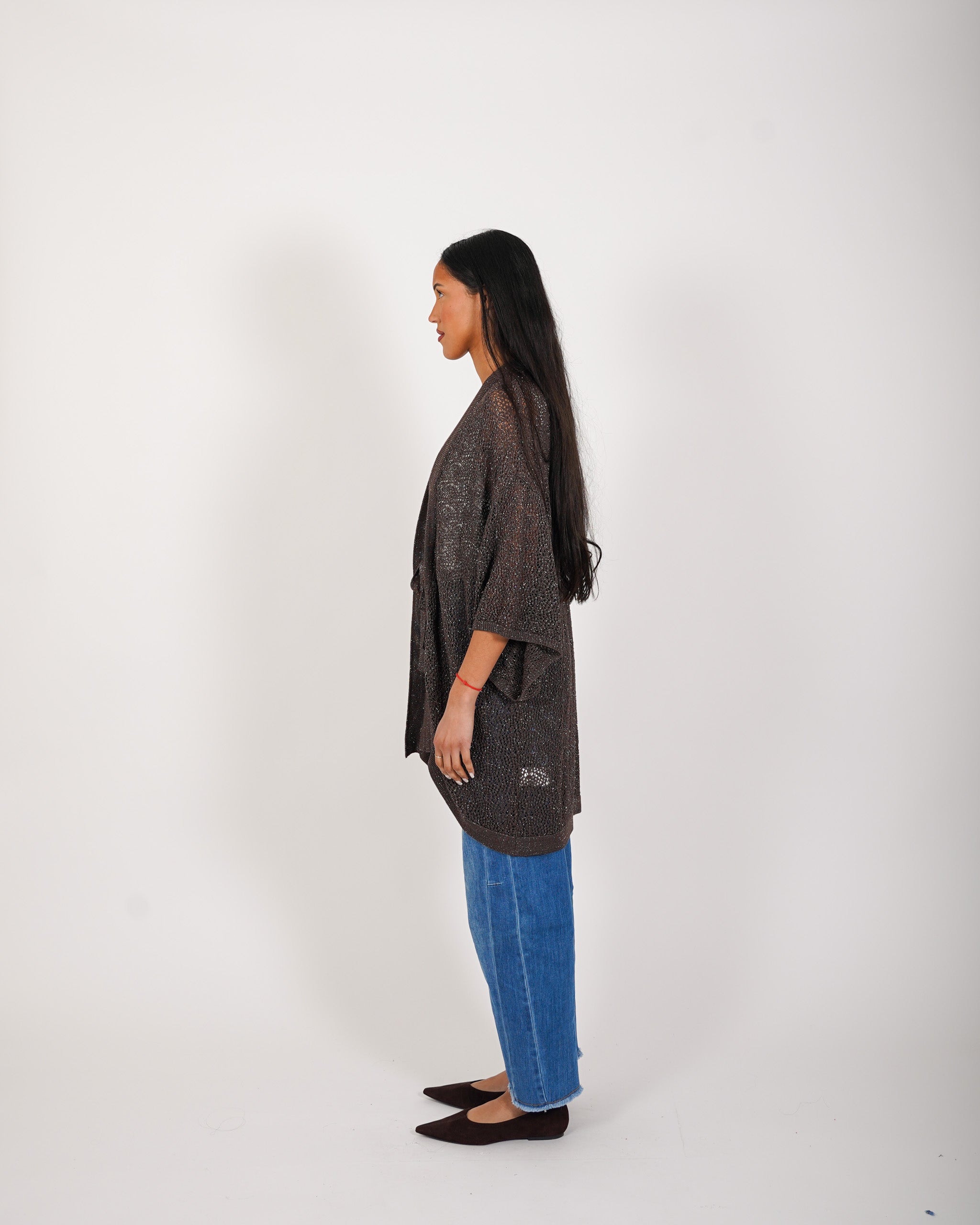 Kimono over in macramè di viscosa - Falaride