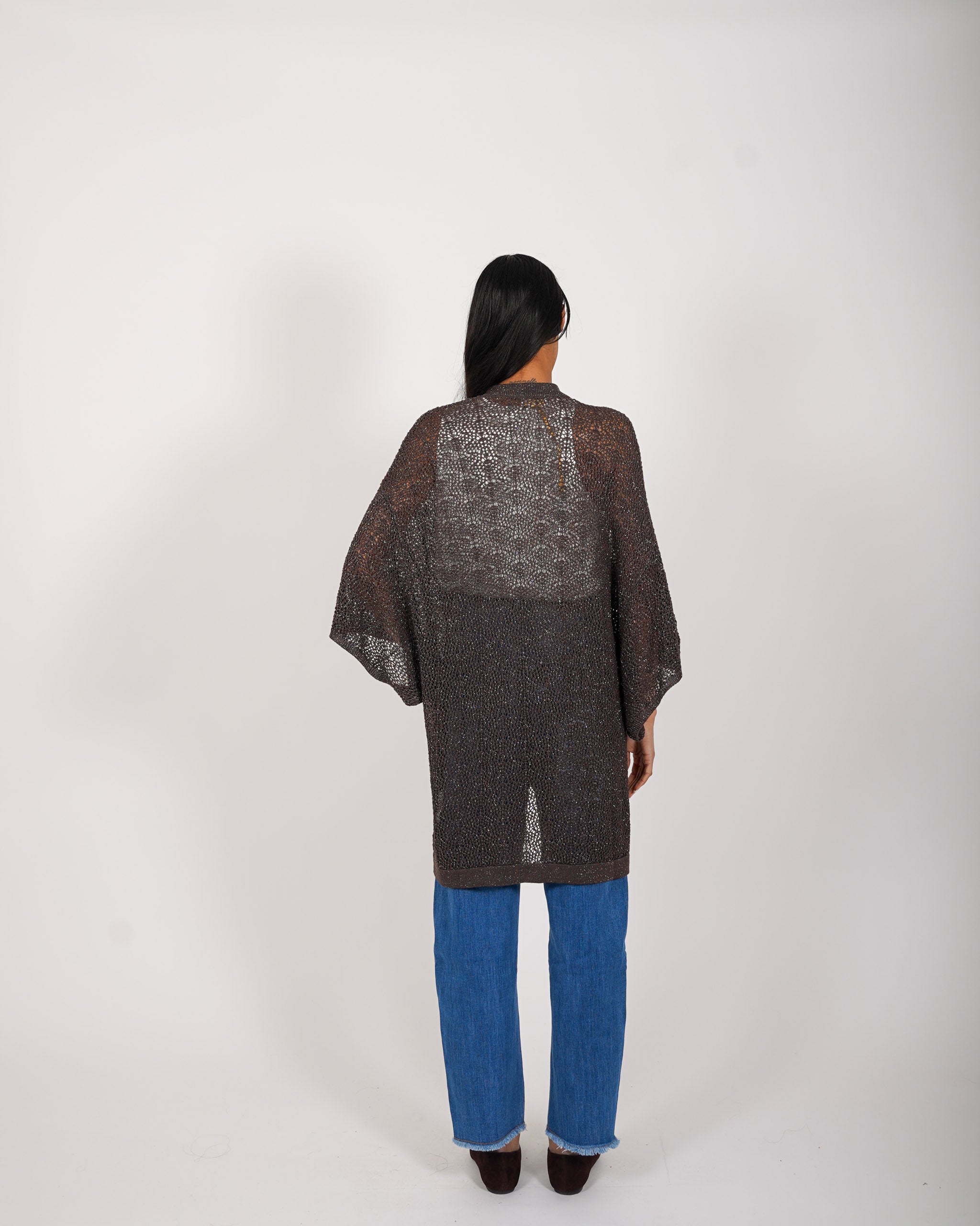 Kimono over in macramè di viscosa - Falaride