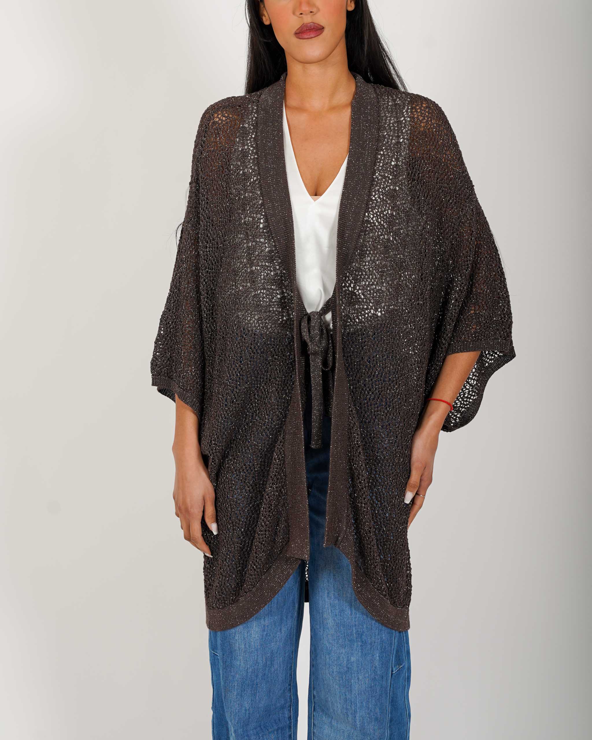 Kimono over in macramè di viscosa - Falaride