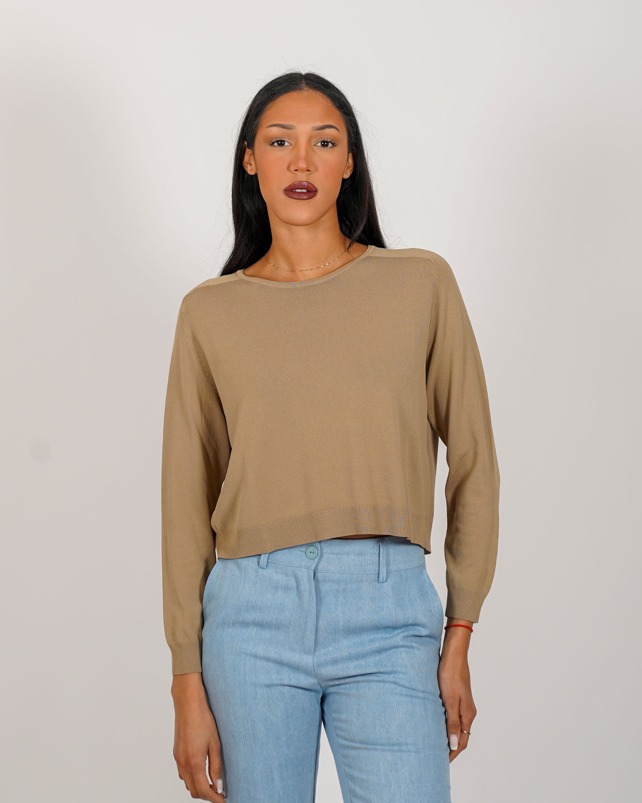 Maglia girocollo in mano viscosa - Fermilde