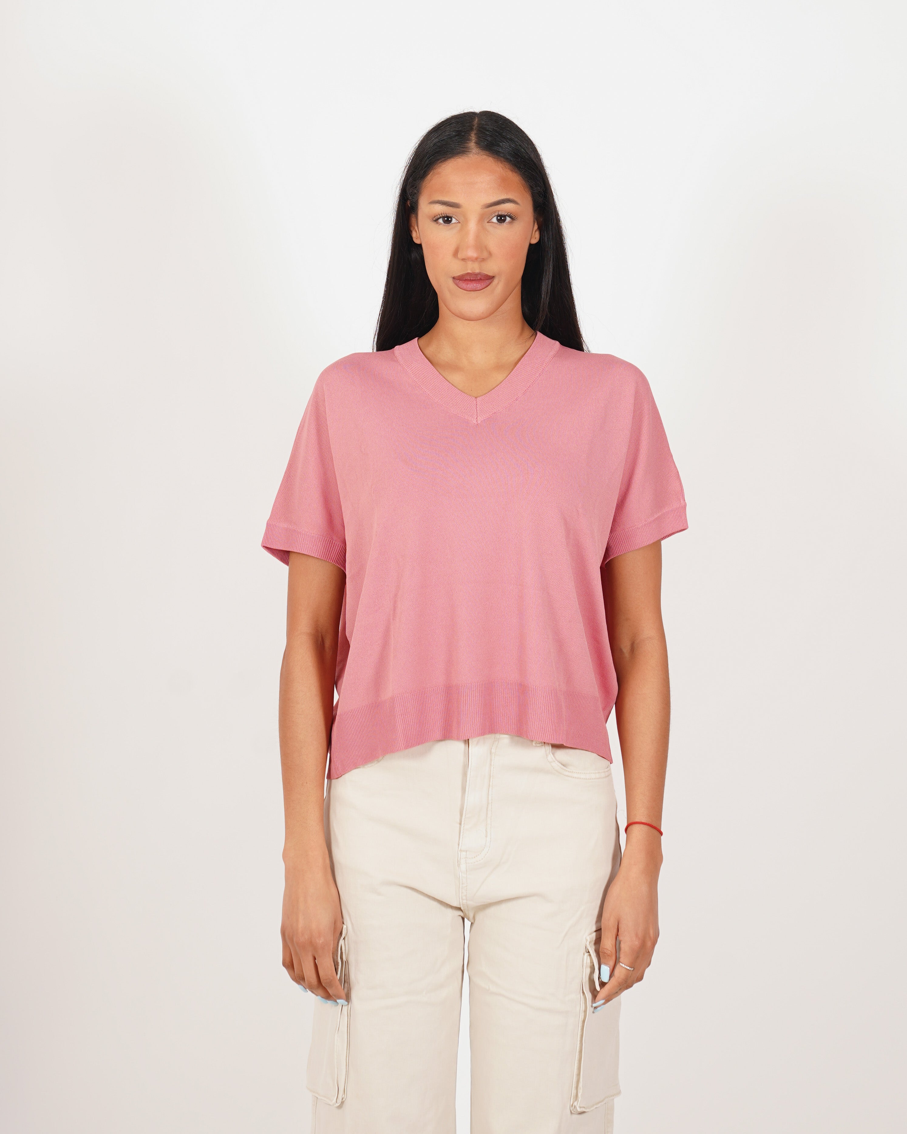 Maglia scollo a v in filo di viscosa- Fervida