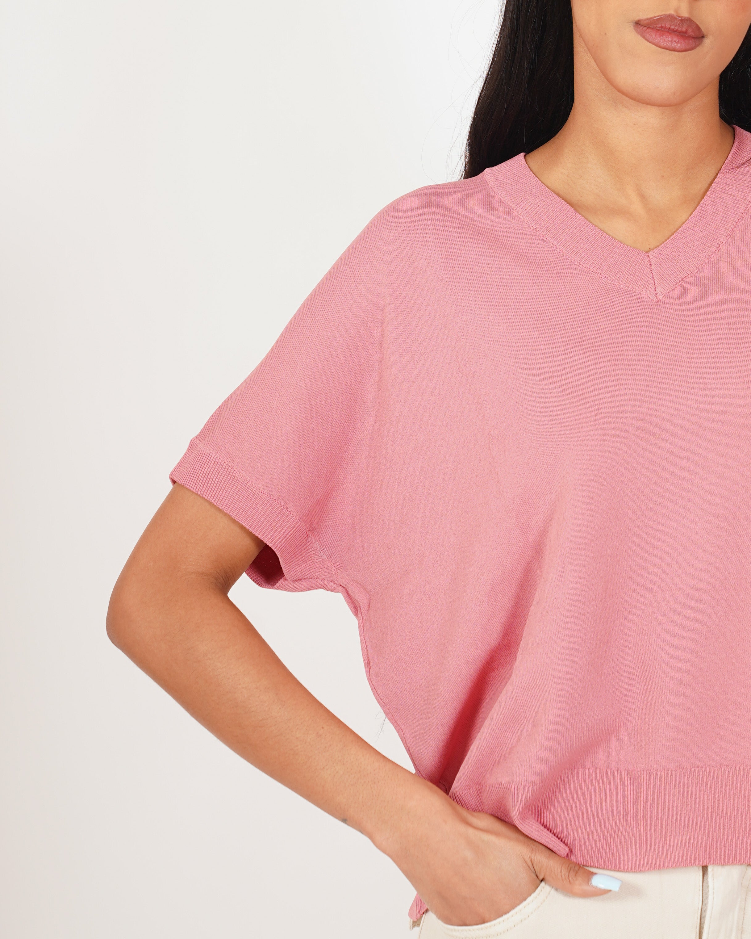 Maglia scollo a v in filo di viscosa- Fervida
