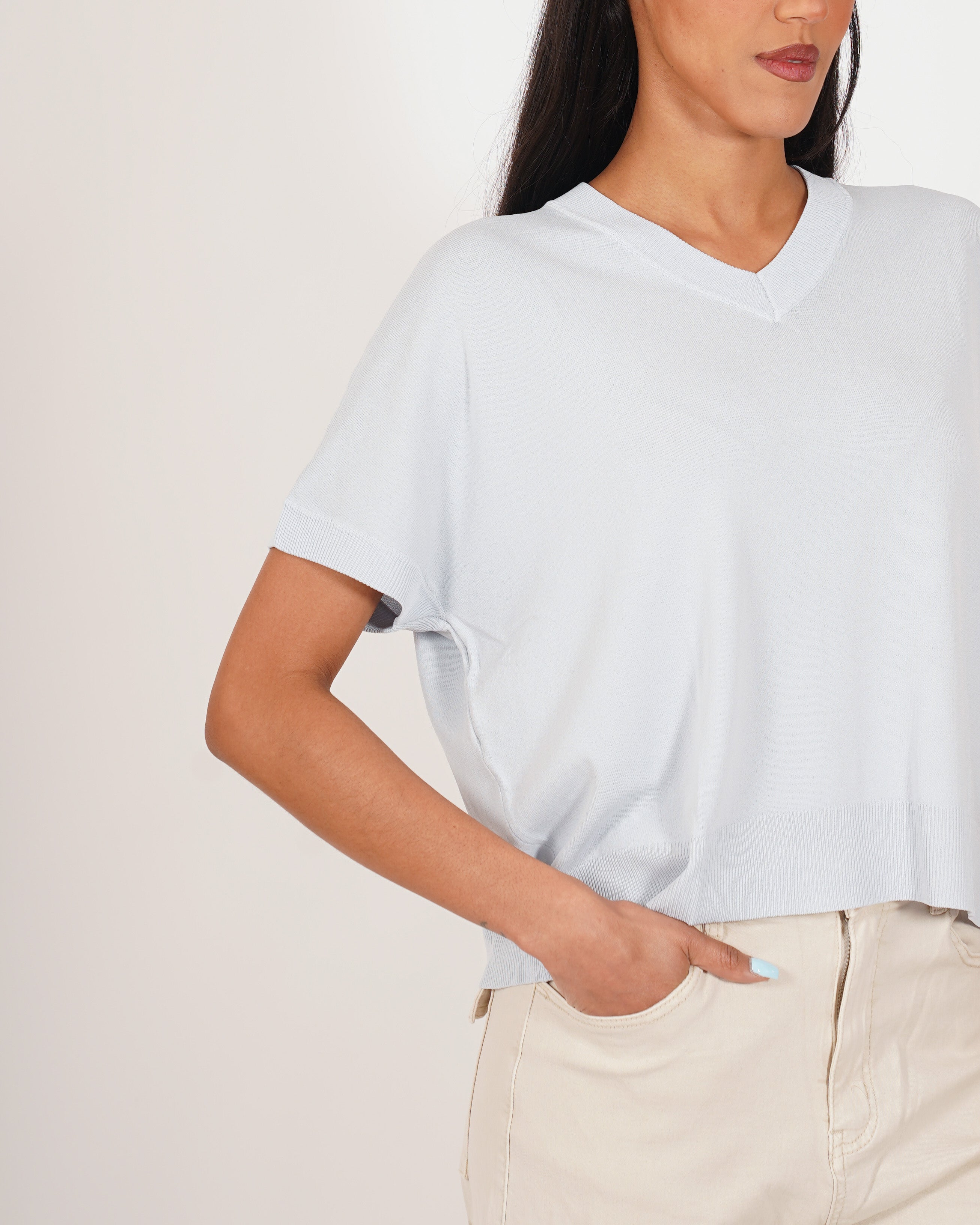 Maglia scollo a v in filo di viscosa- Fervida