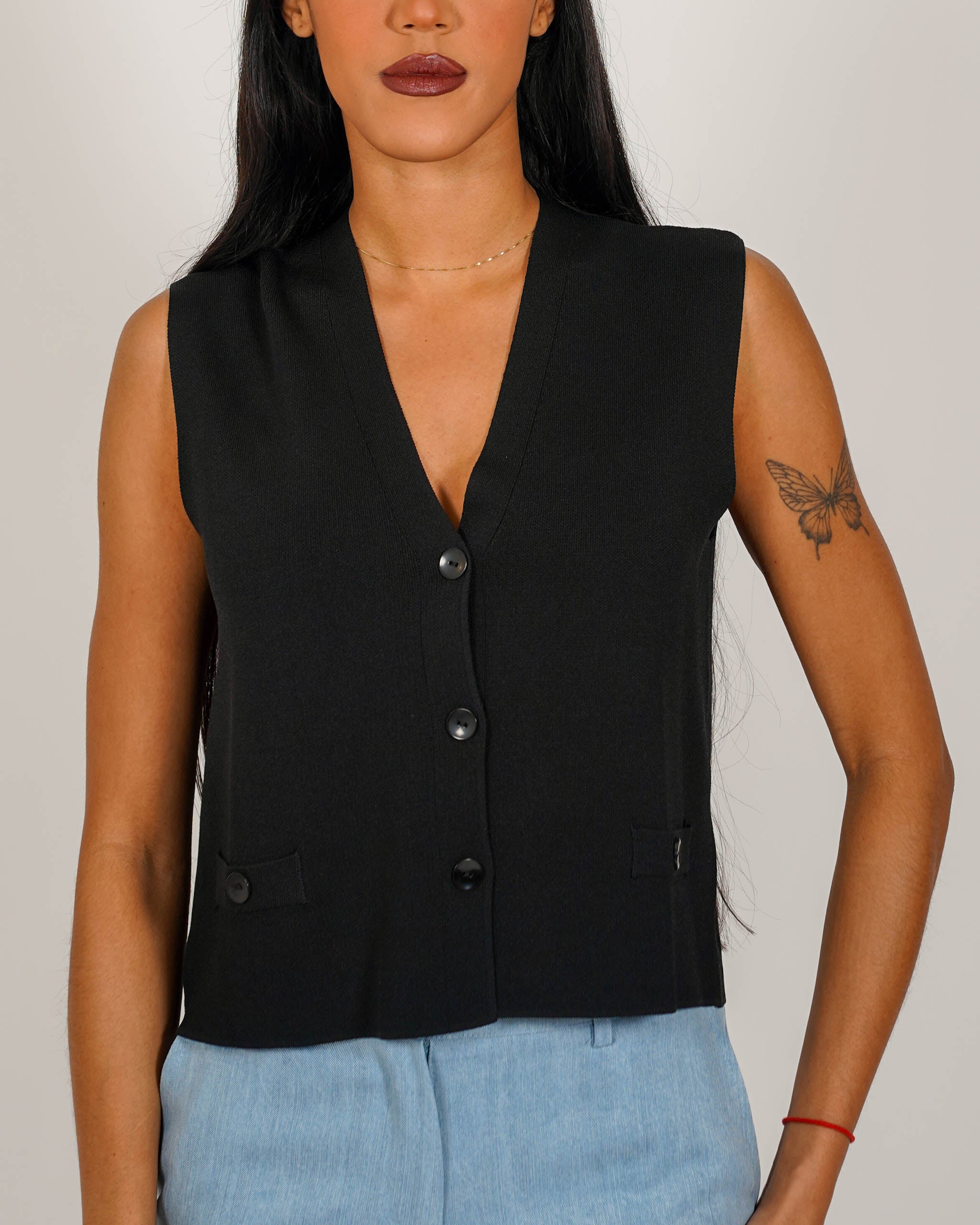 Gilet monopetto in mano viscosa - Macedonia