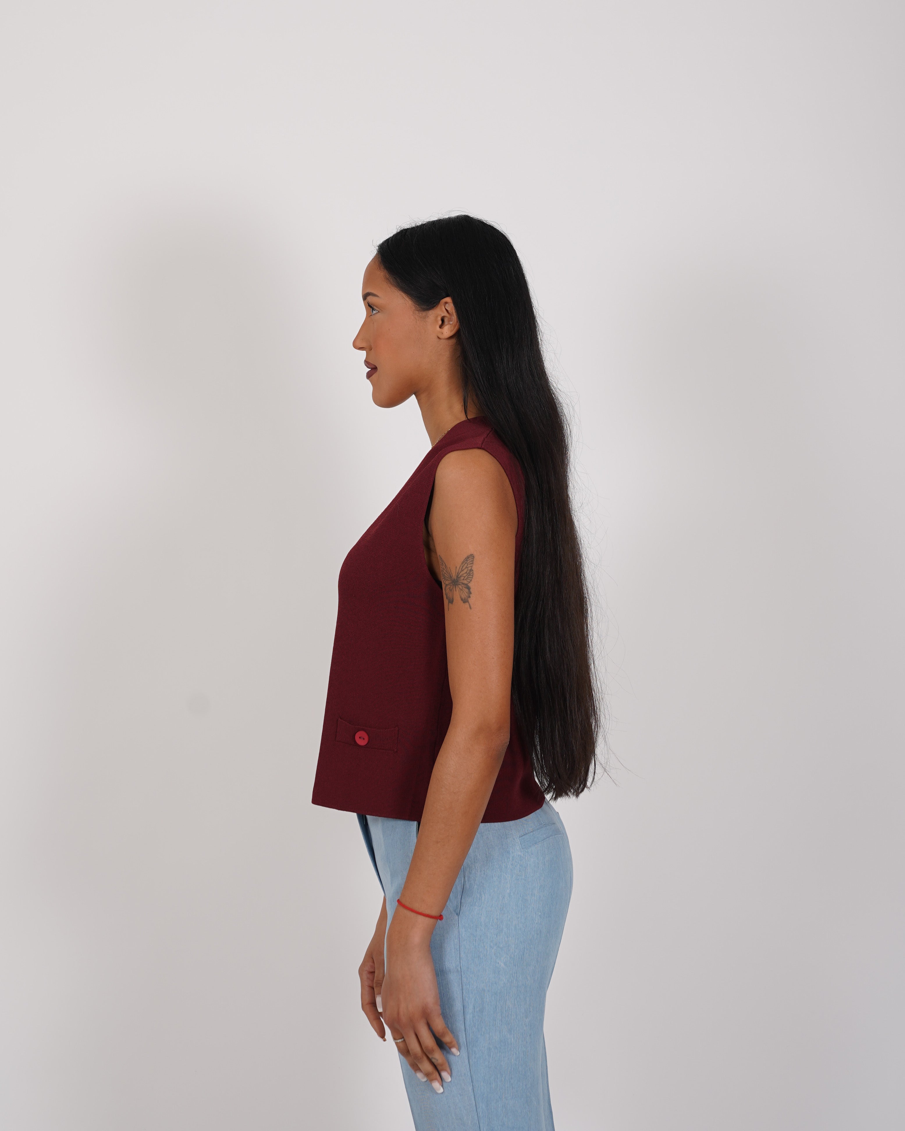 Gilet monopetto in mano viscosa - Macedonia