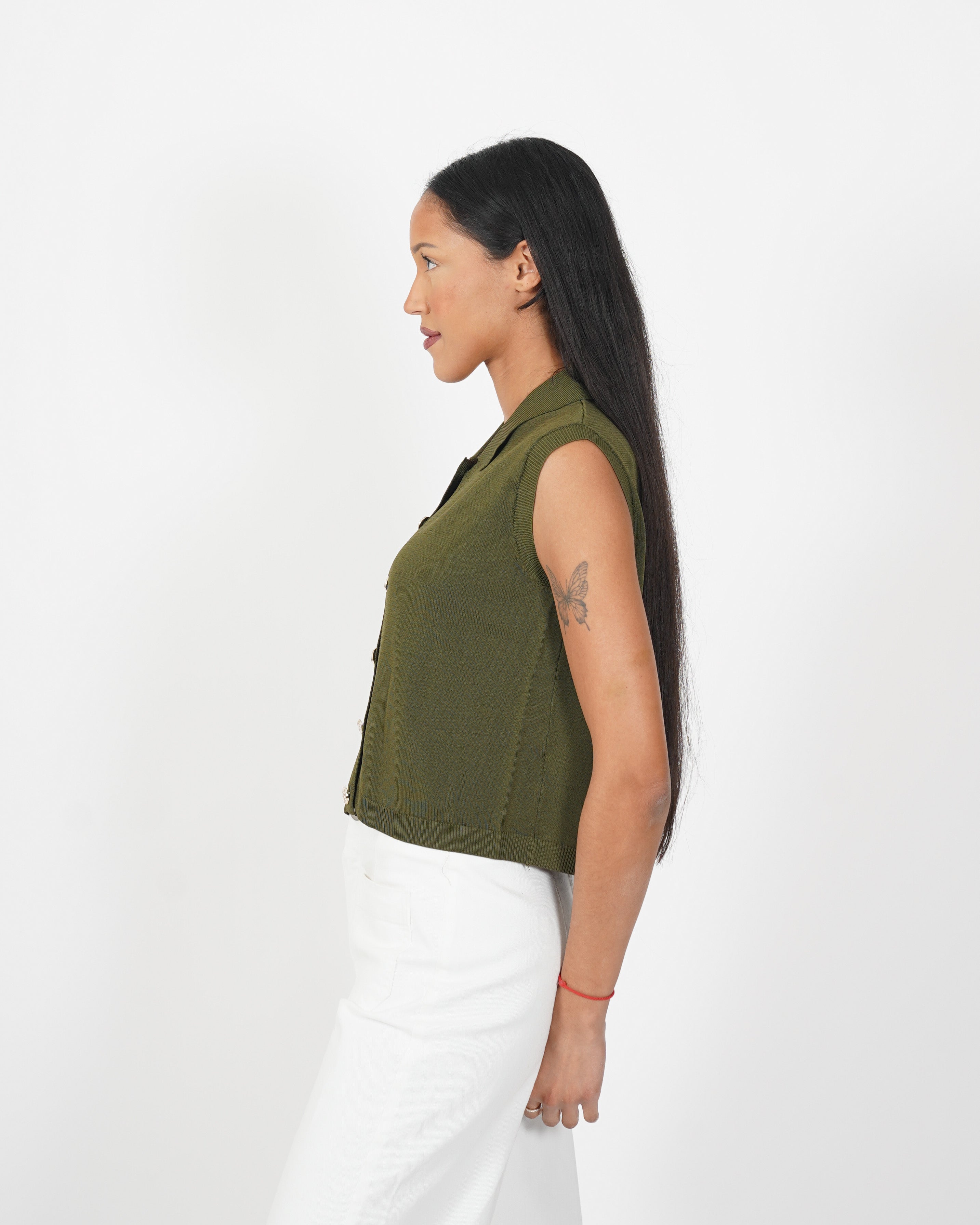 Gilet con bottoni oro in mano viscosa - Maggiorana