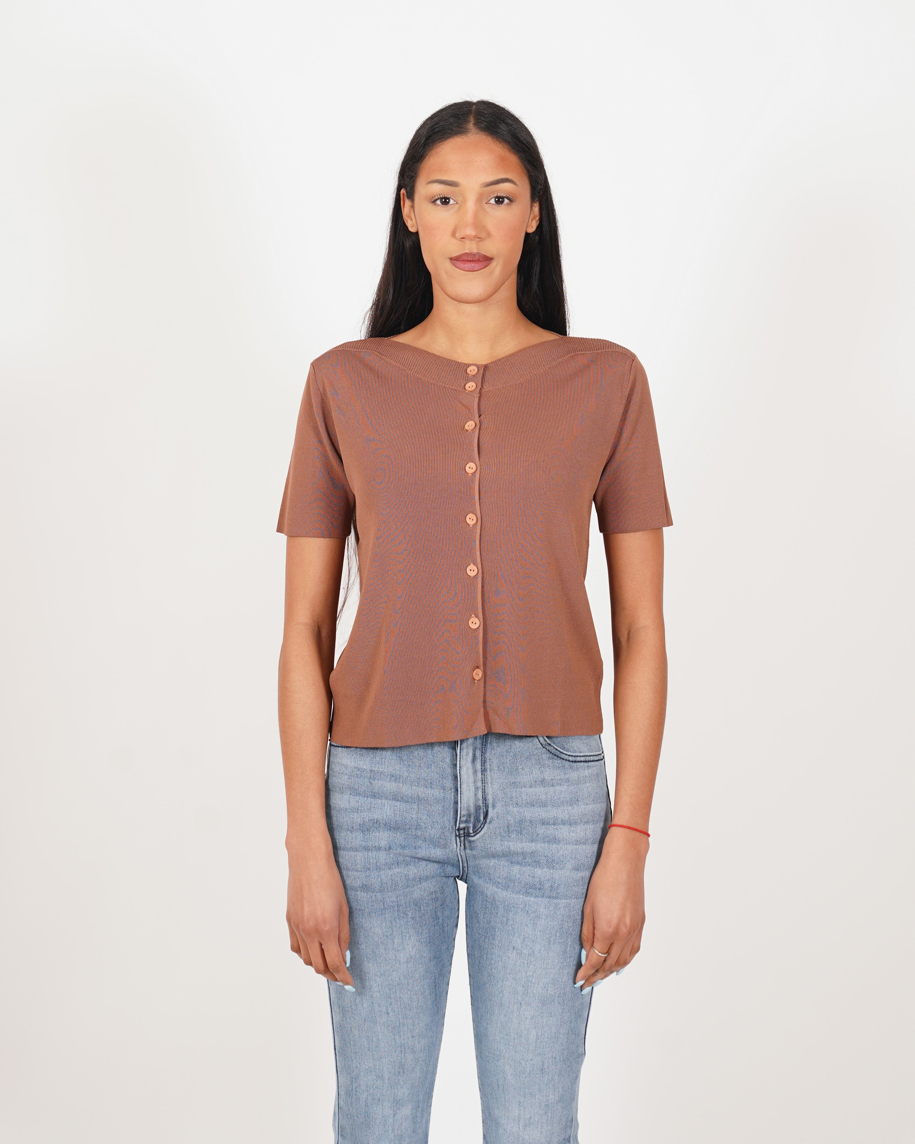Cardigan in maglia con bottoni tono su tono - Maida