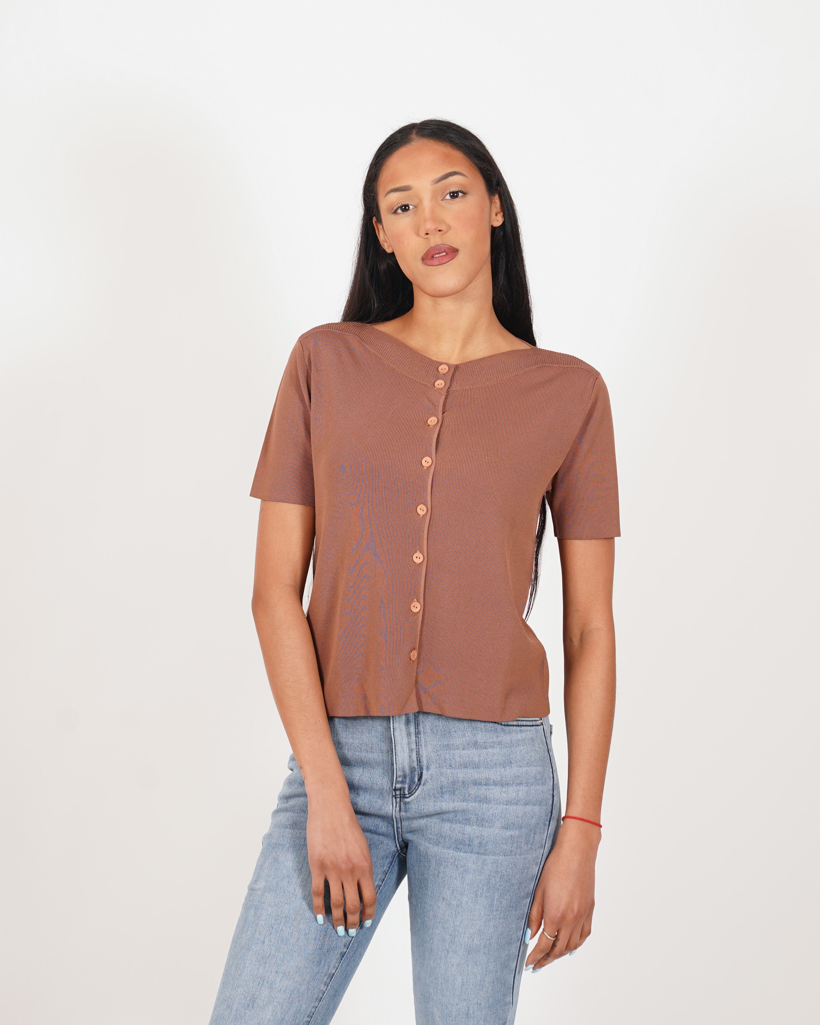 Cardigan in maglia con bottoni tono su tono - Maida