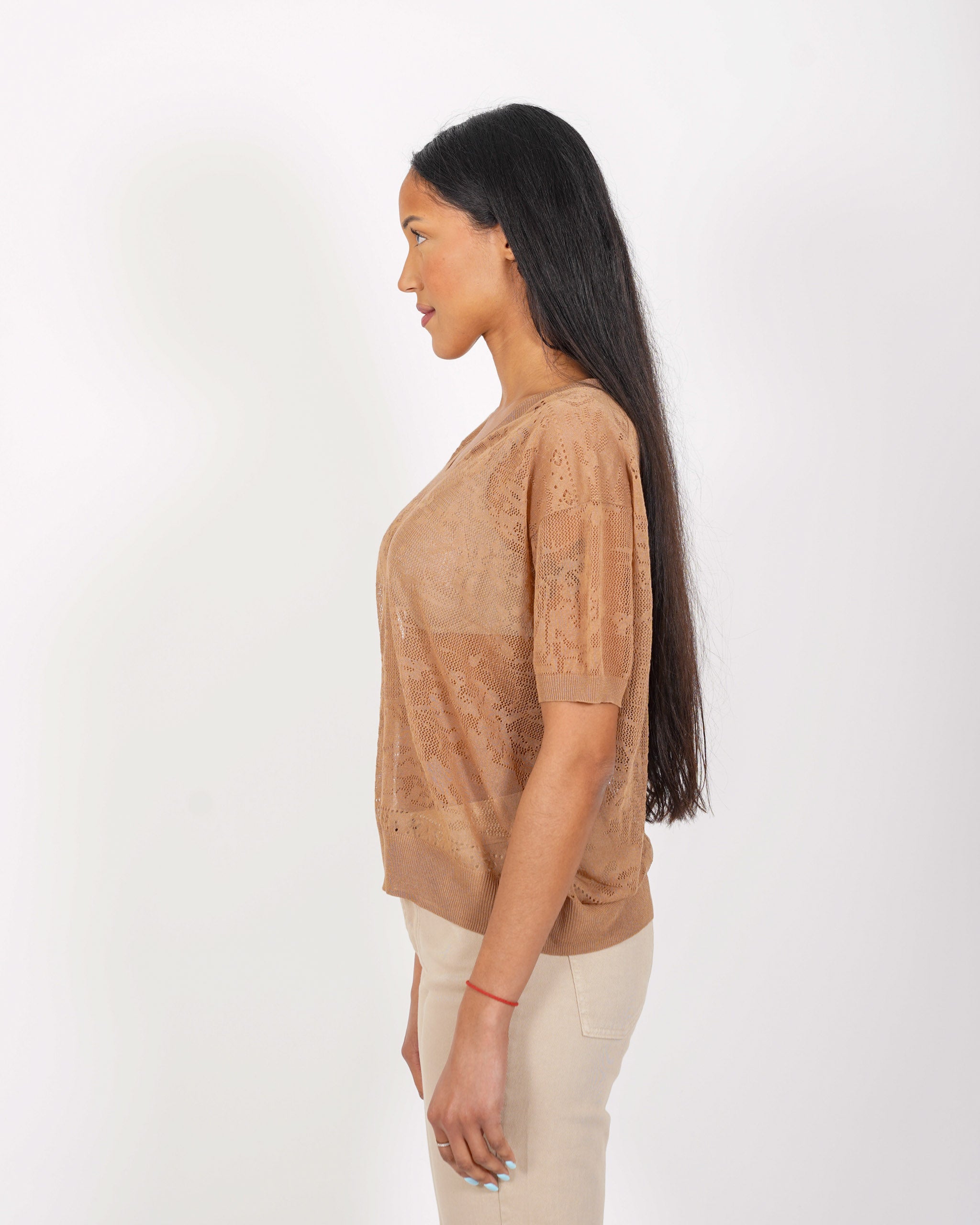 Maglia scollo a v in filo di viscosa- Matrona