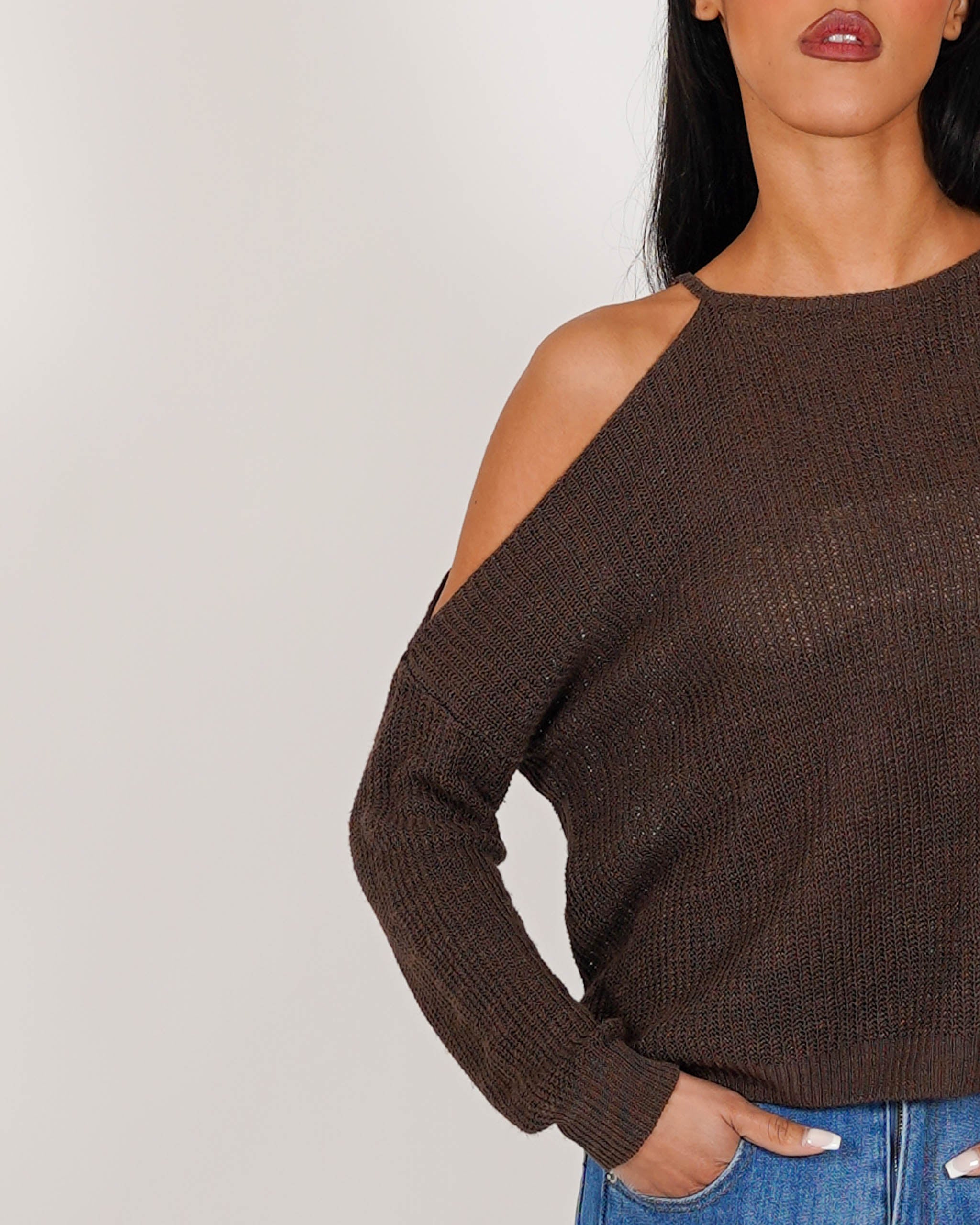 Maglia girocollo con spacco sulle spalle in cotone - Zuleika