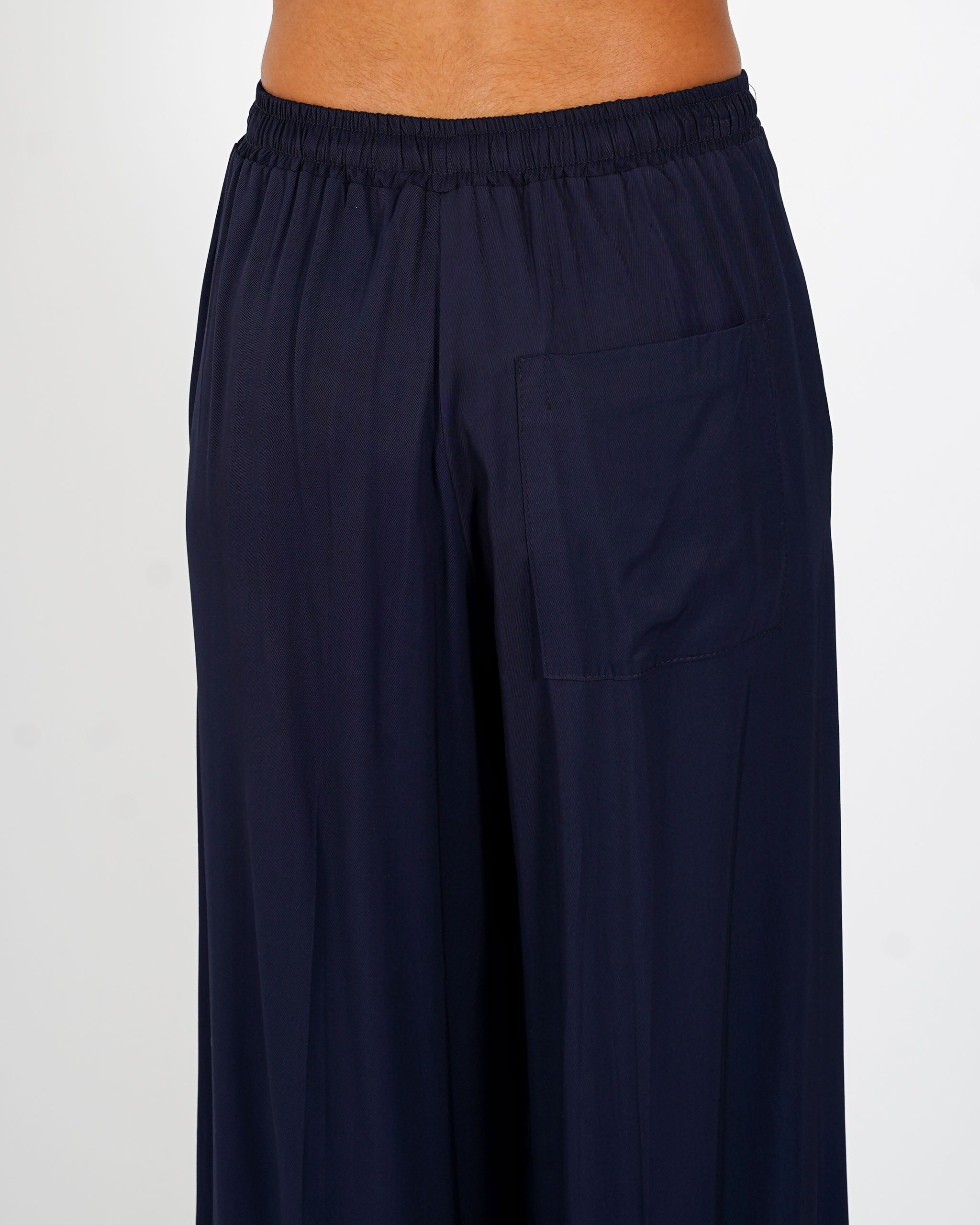Pantaloni felpa con baschina e gamba larga - Gandolfa