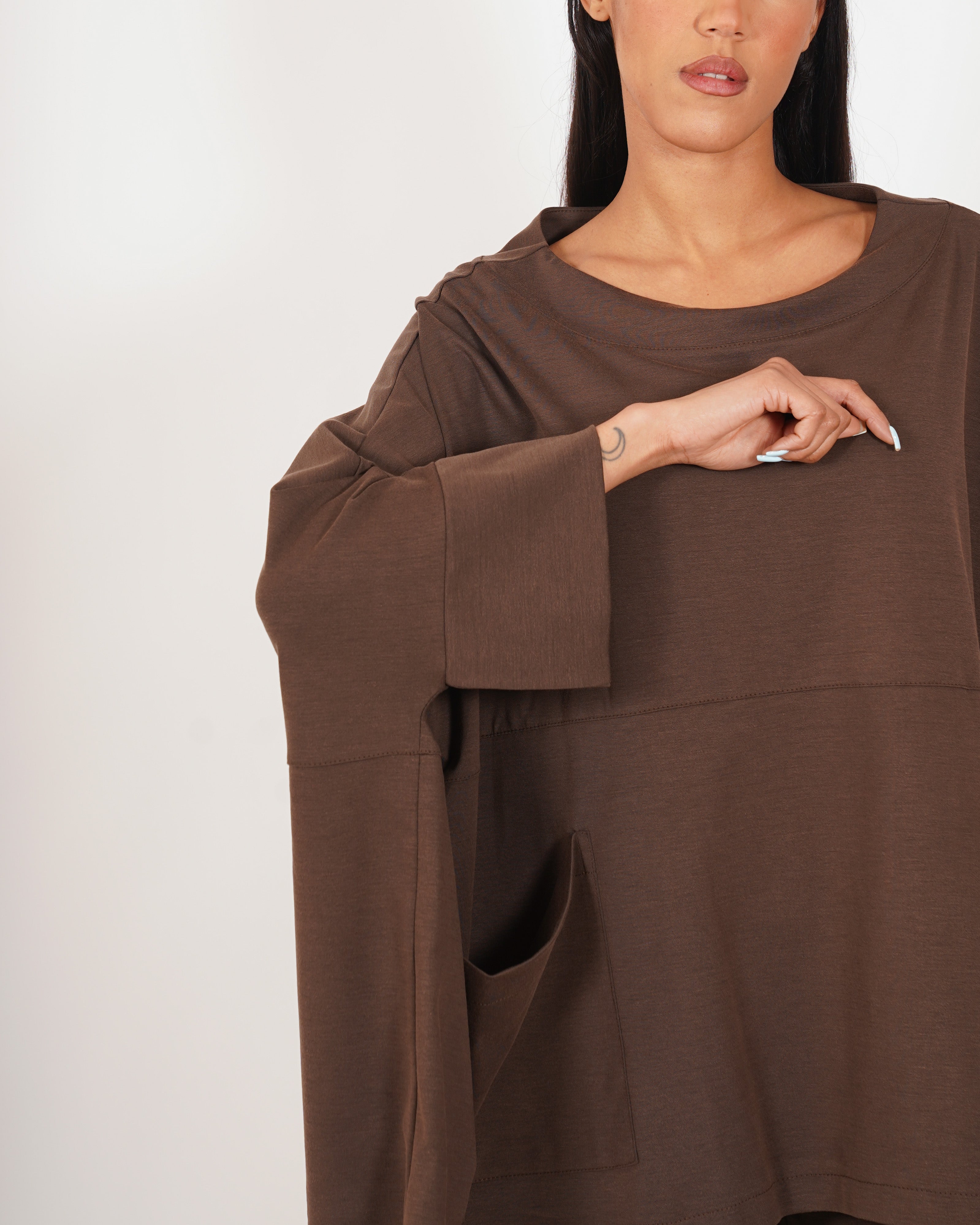 Maglia over con spacco sul retro in cotone - Tizzana