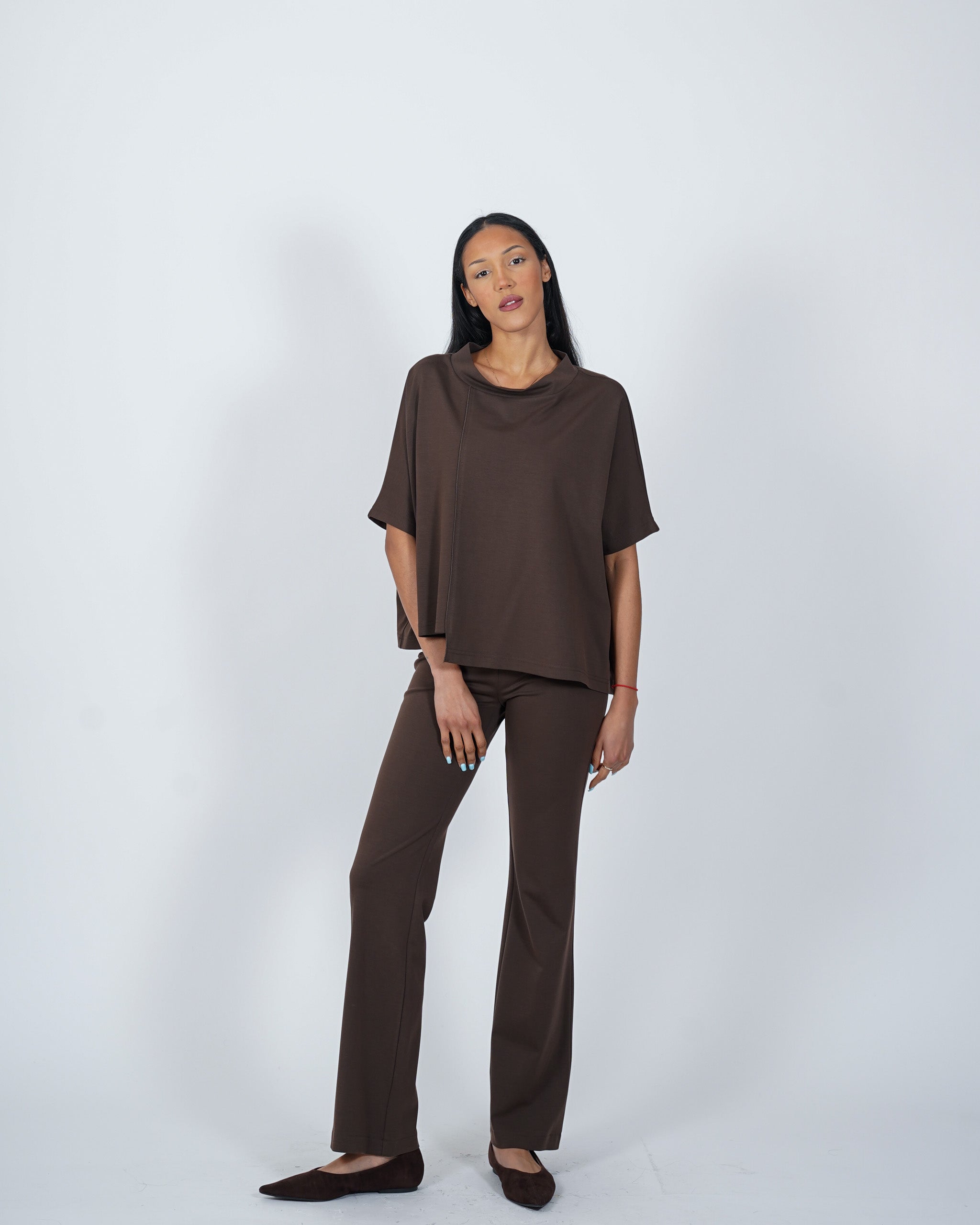 Pantaloni slim fit con elastico in ecofibra - Saladina