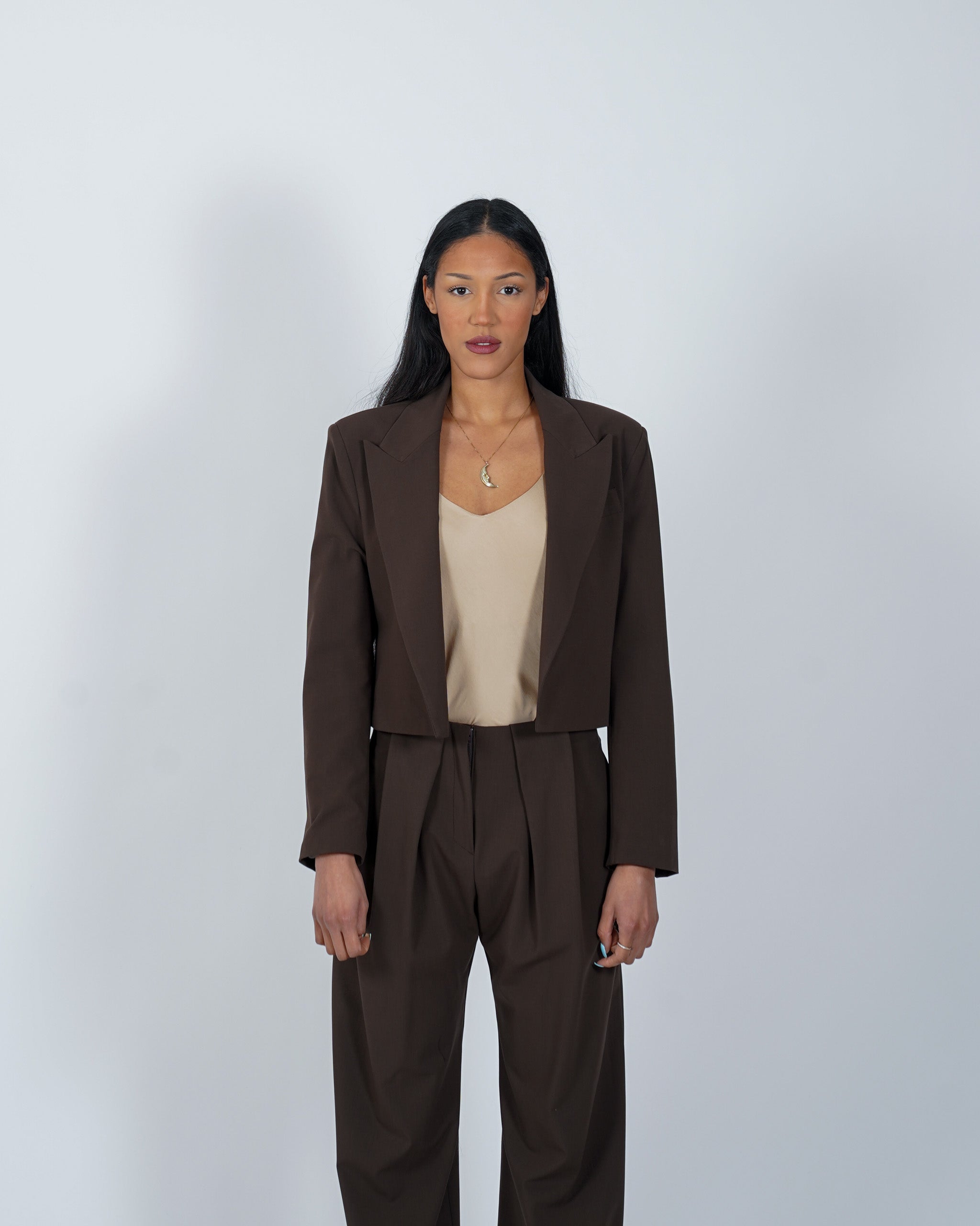 Spencer giacca cropped con rever a lancia - Sadica