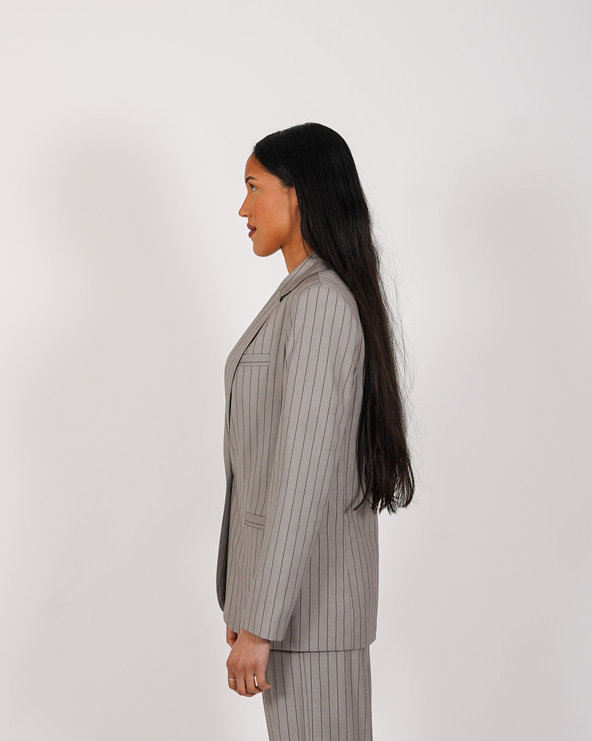 Giacca gessata monopetto in ecofibra - Isernia