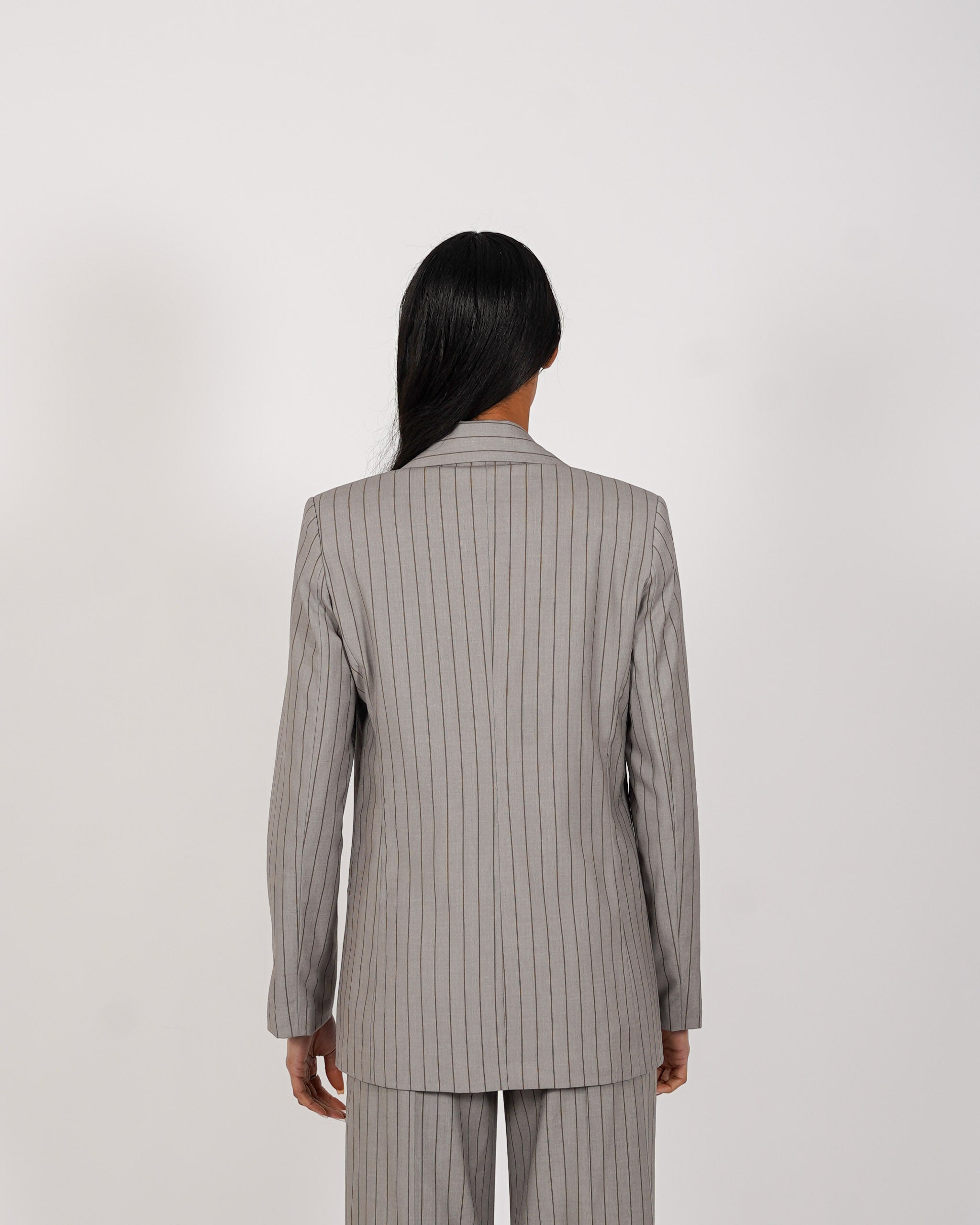 Giacca gessata monopetto in ecofibra - Isernia